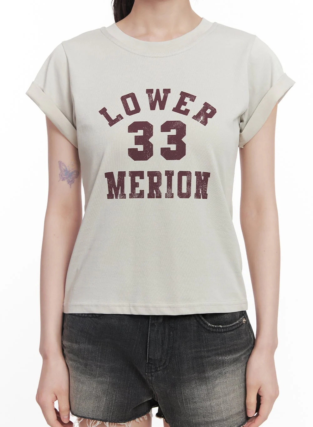 "33" Graphic Cropped Tee CY521 - Image 6