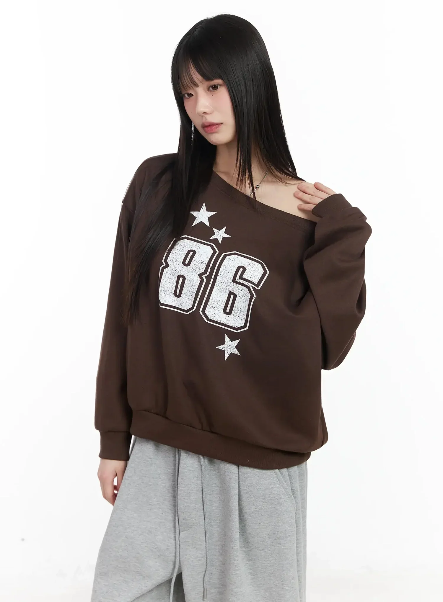 86 Sporty Off-Shoulder Sweatshirt IM530 - Image 14