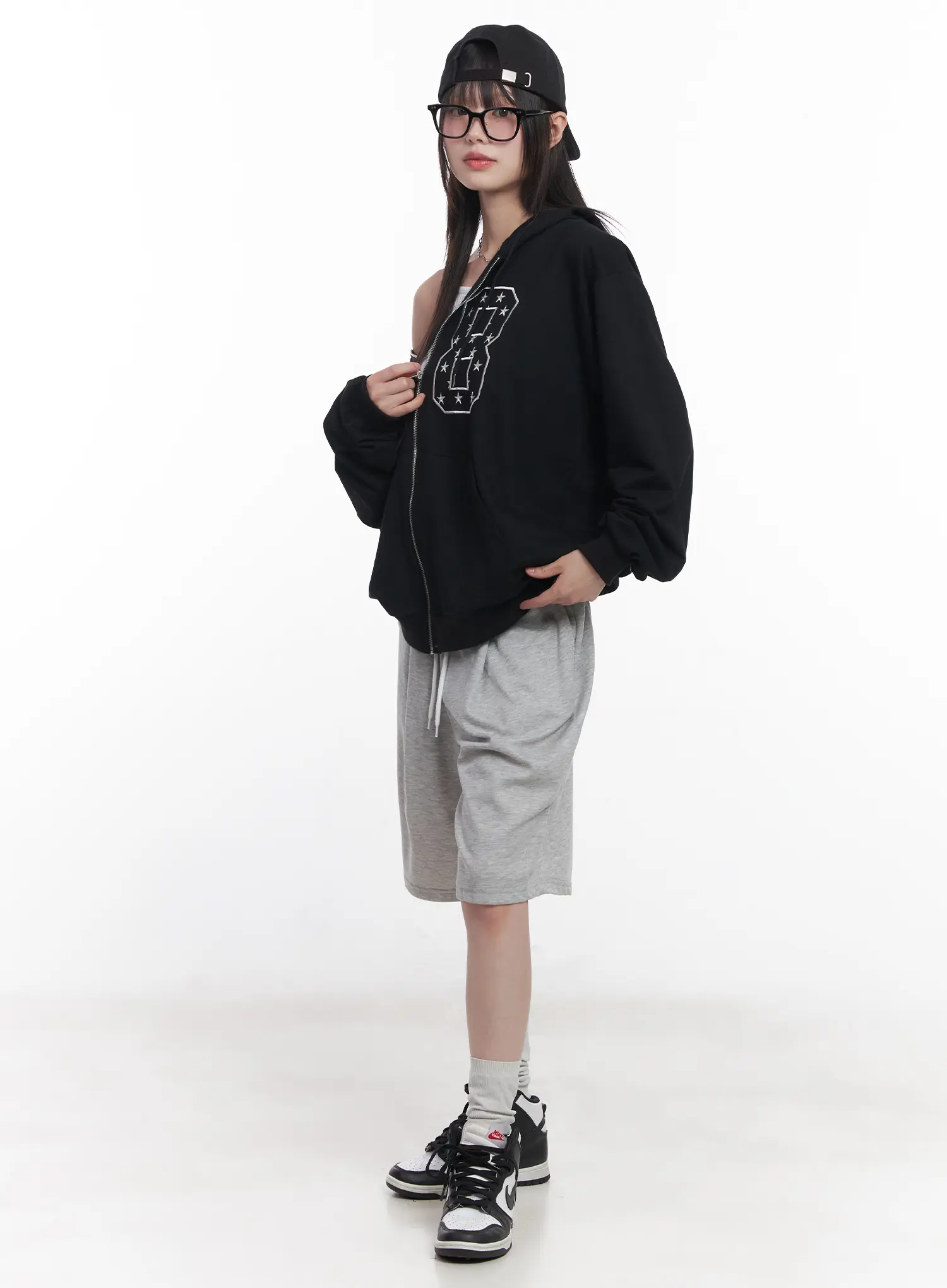 "88" Oversized Zip-Up Hoodie CU519 - Image 11