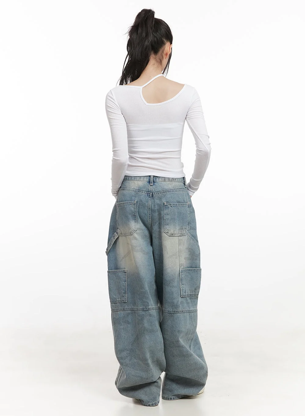 Abigail Camo-Print Carpenter Baggy Jeans CJ528 - Image 8