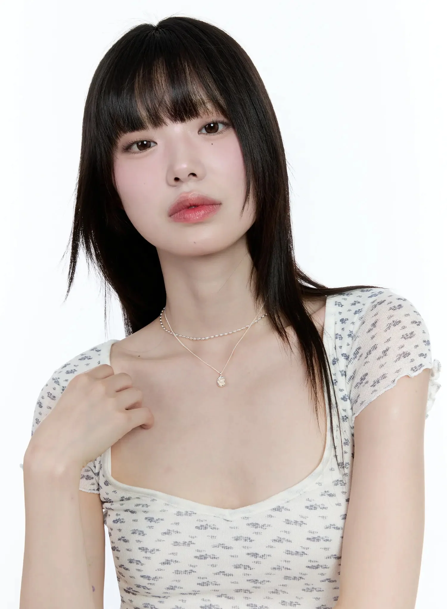 [ACC] Elegant Double Chain Pendant Necklace IG507 - Image 5