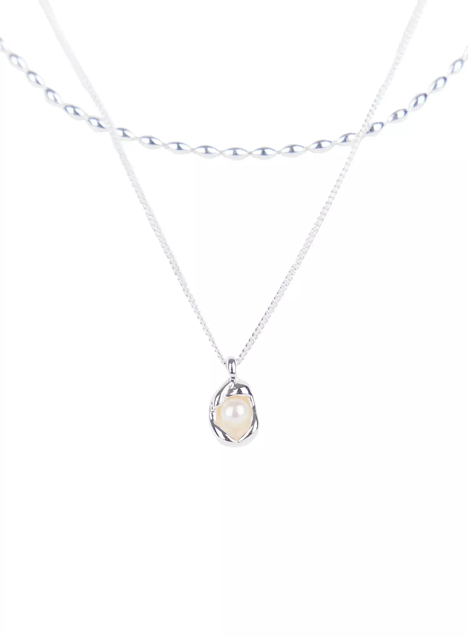 [ACC] Elegant Double Chain Pendant Necklace IG507 - Image 8