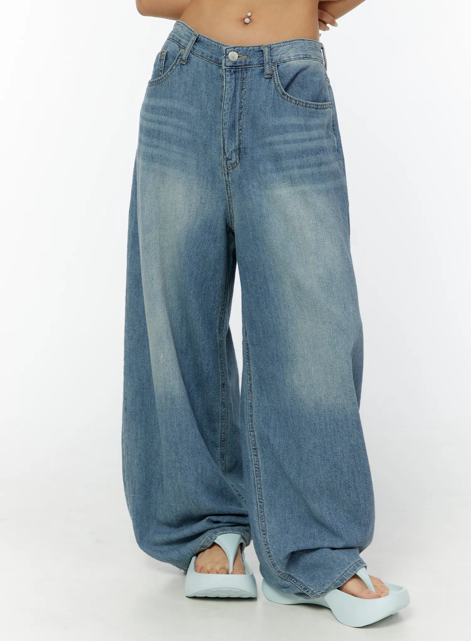Aela Summer Wide Leg Jeans CY521