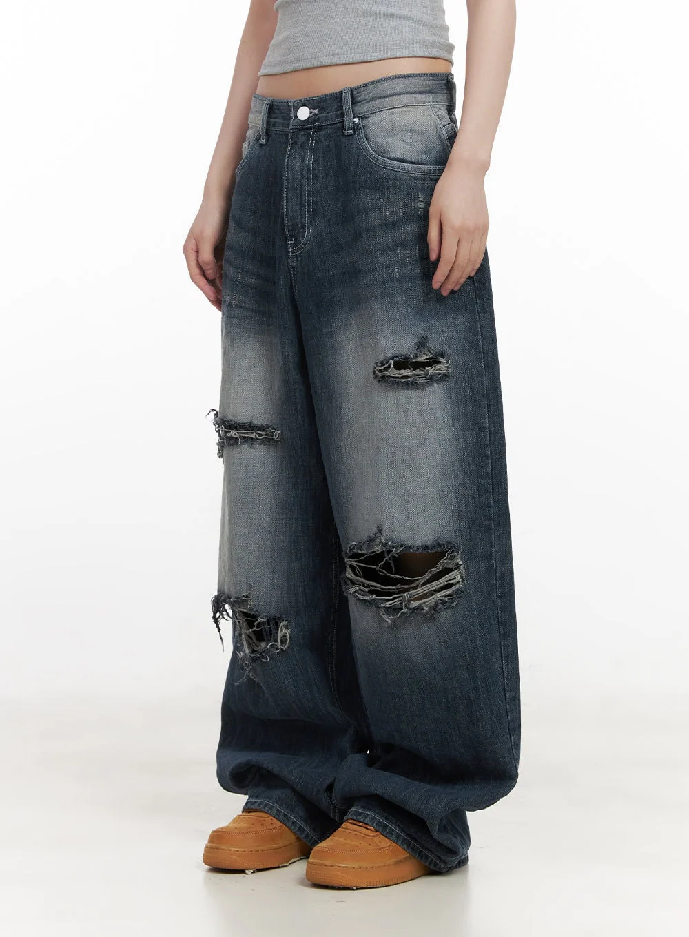 Alison Destroyed Baggy Jeans CJ523 - Image 11