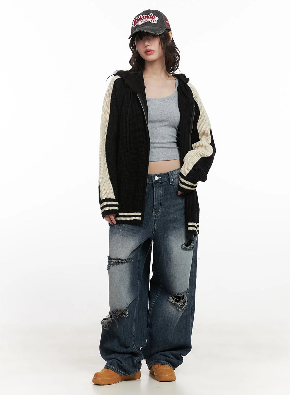 Alison Destroyed Baggy Jeans CJ523 - Image 9