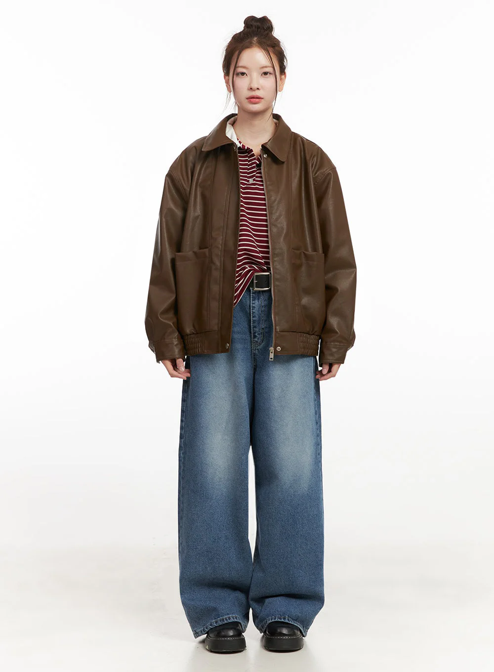 Alyssa Washed Wide-Fit Jeans IJ527 - Image 3