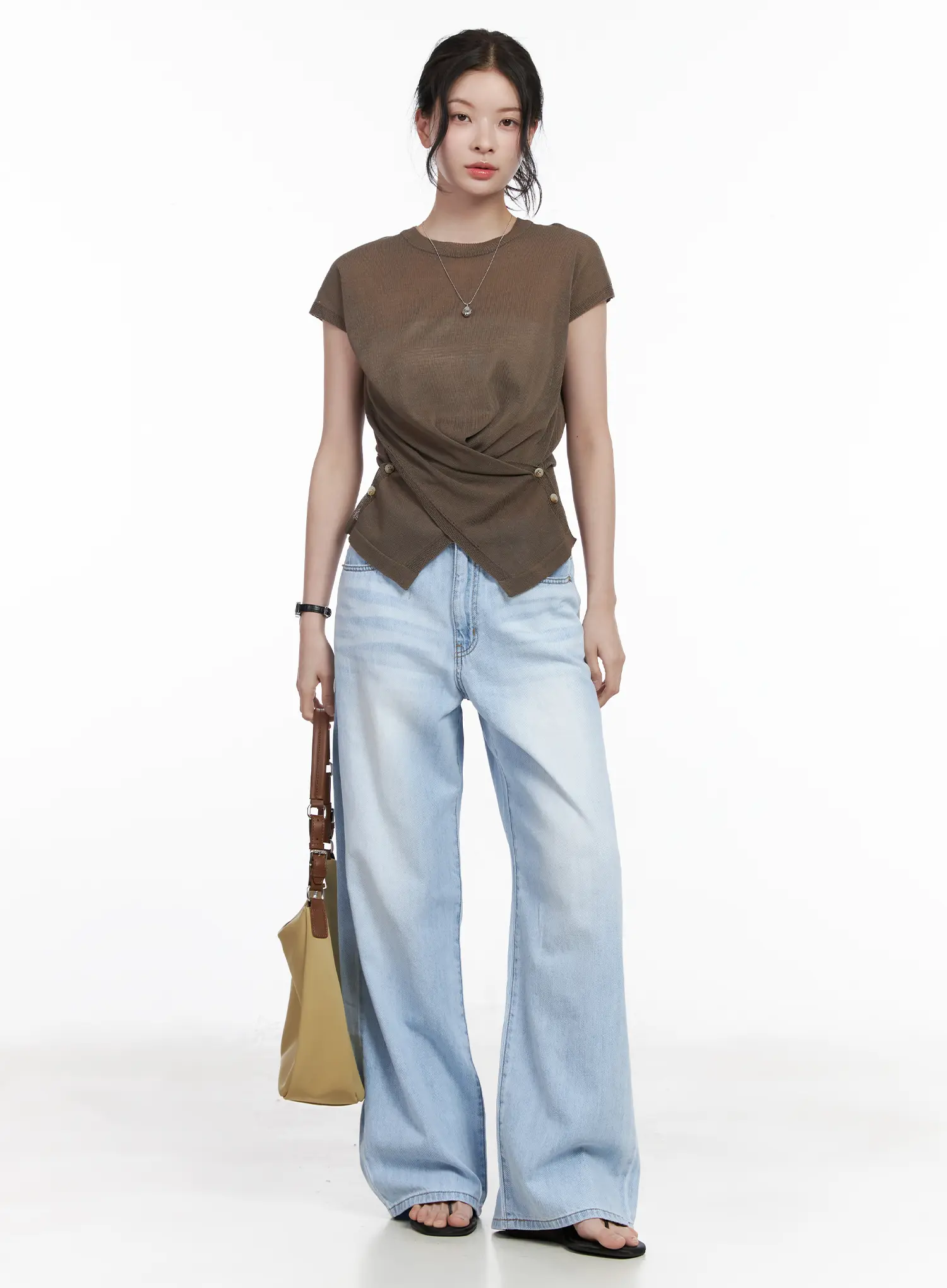 Anastasia Wide Leg Light Wash Jeans CA510 - Image 2
