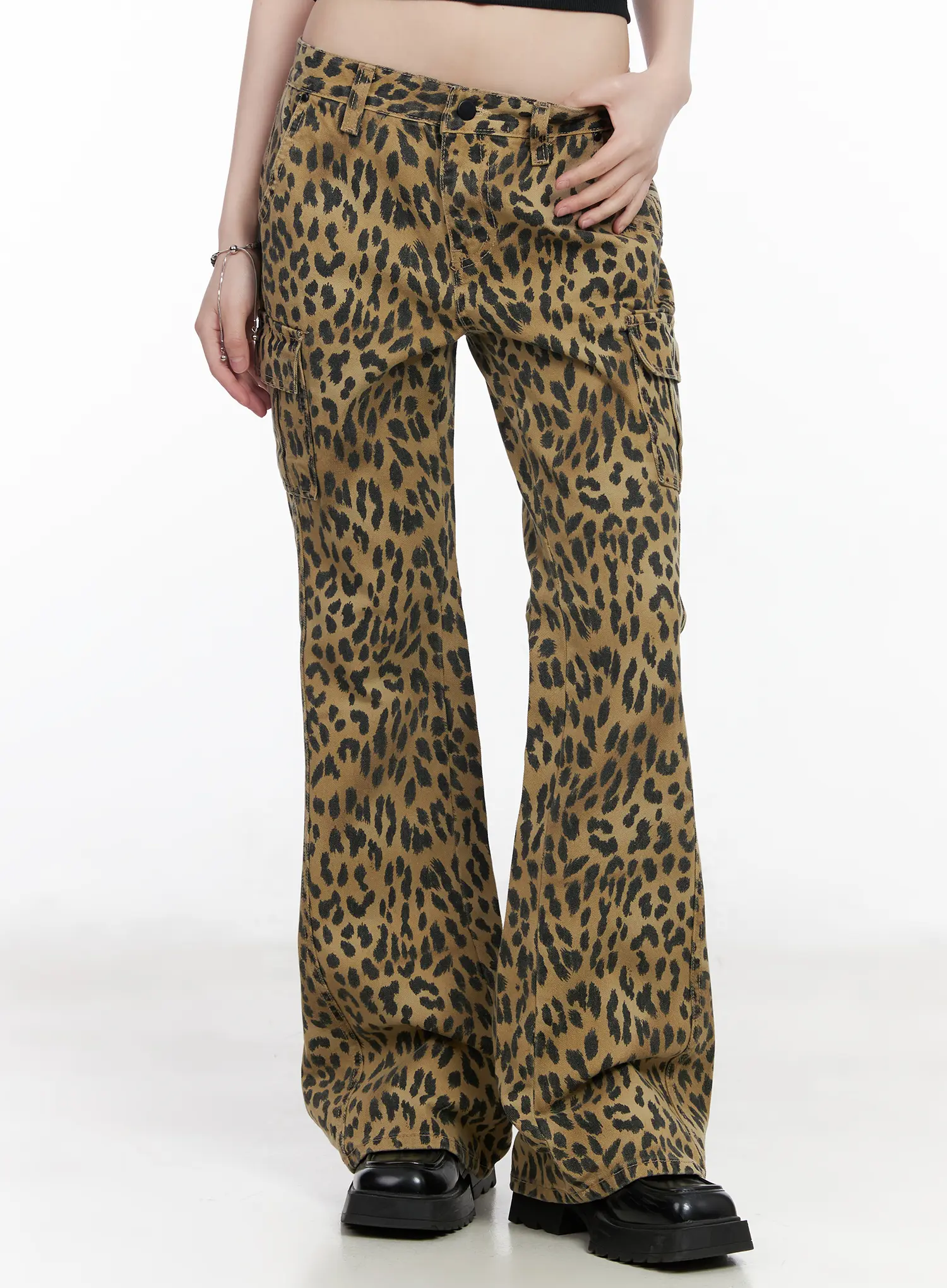 Animal Print Bootcut Pants CM526
