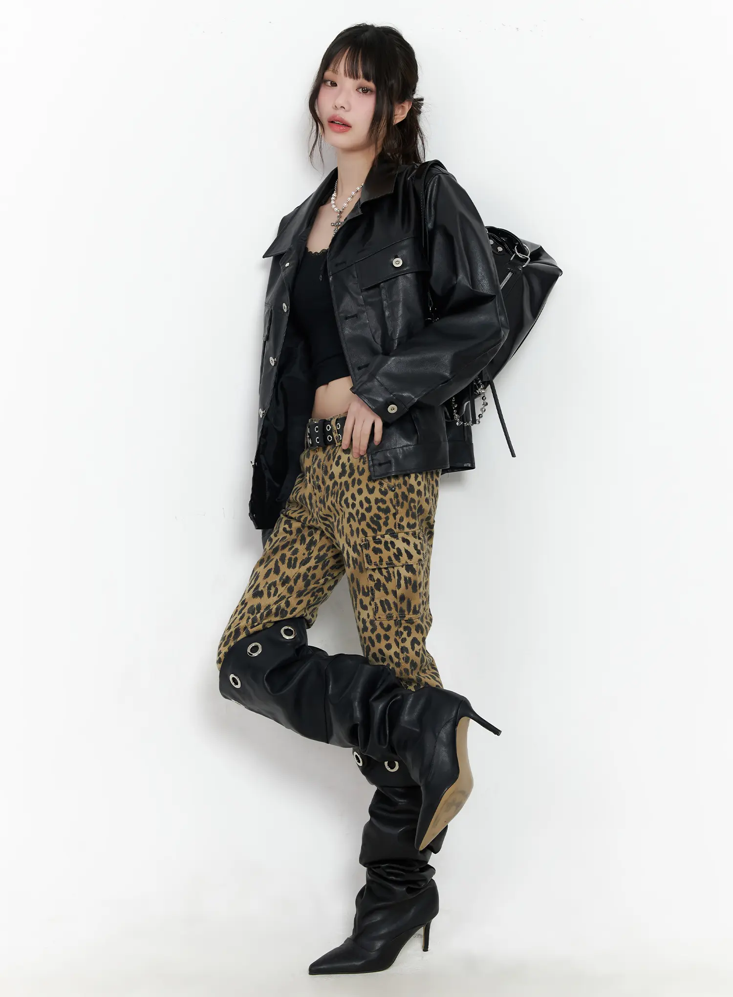 Animal Print Bootcut Pants CM526 - Image 8