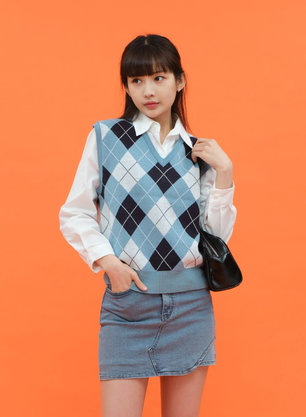 Argyle Pattern Vest C1703 - Image 10