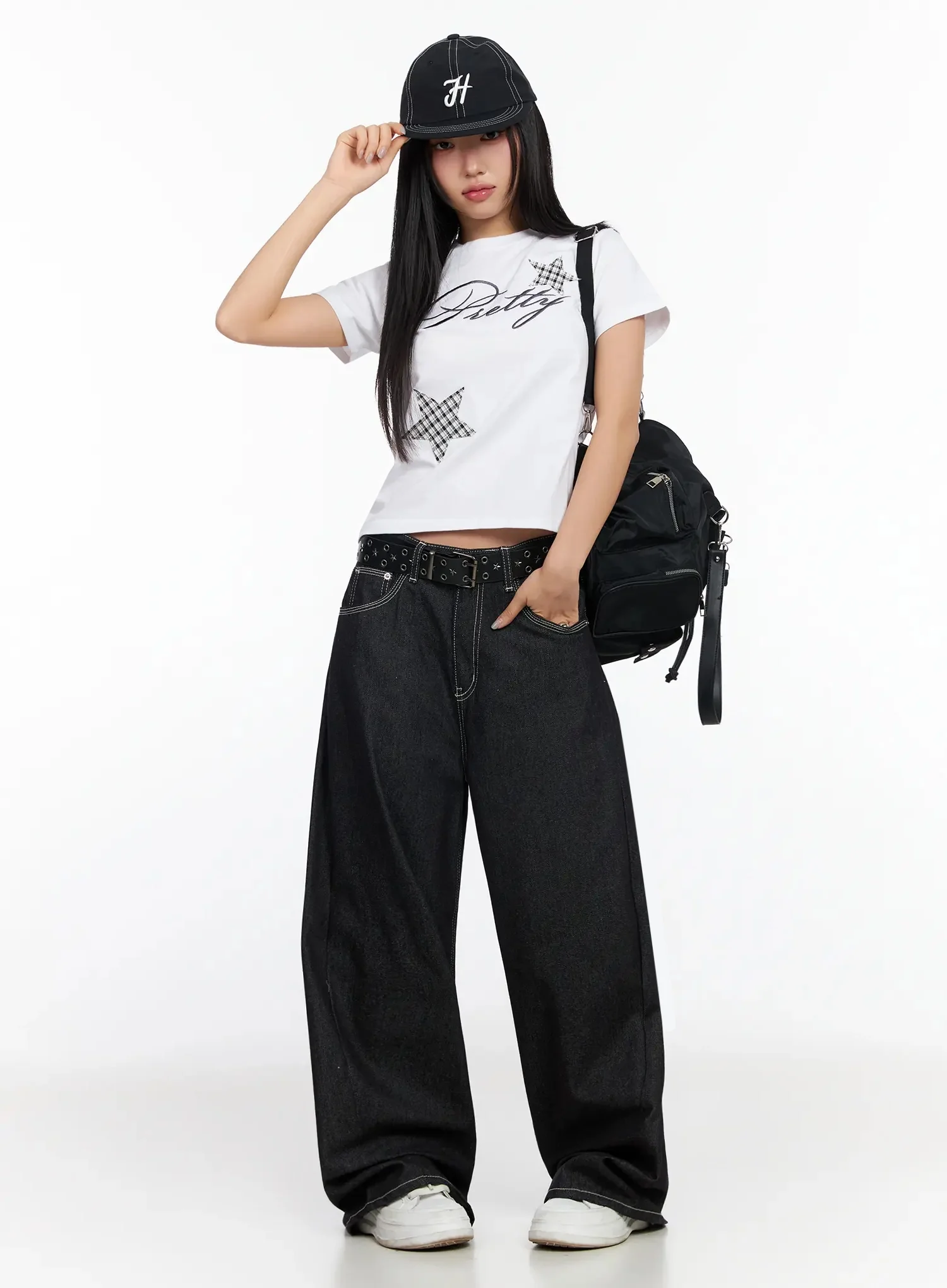 Arlet Wide-Leg Black Jeans CA513 - Image 2