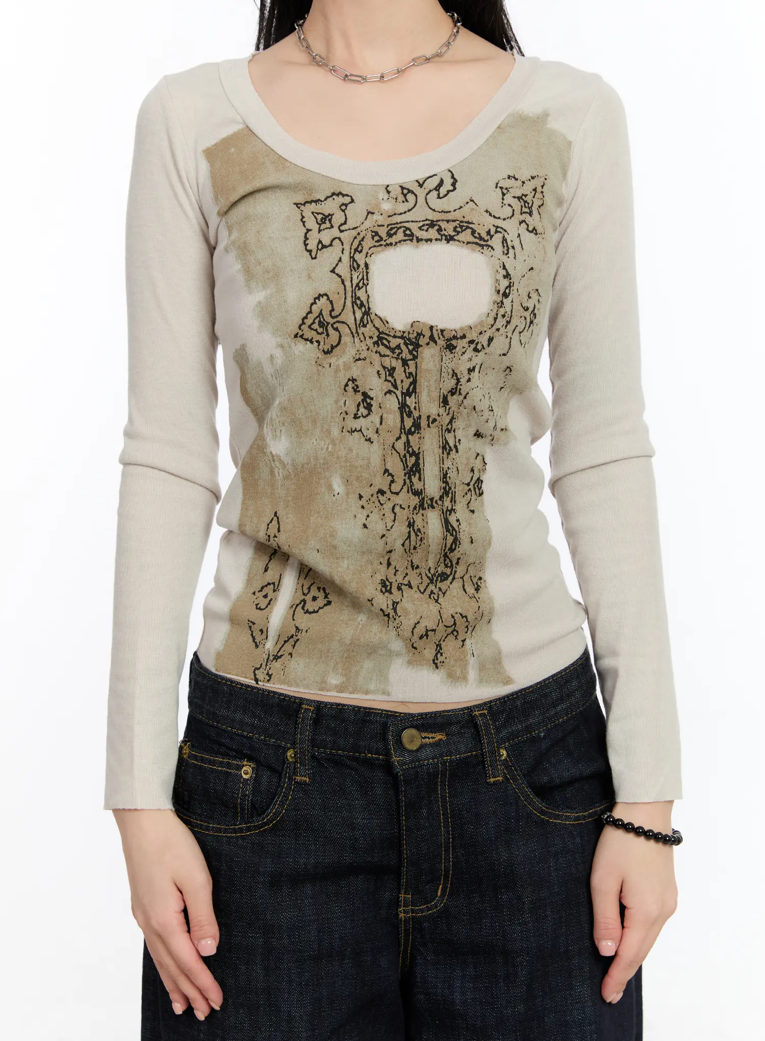 Artistic Vintage Print Long Sleeve CA506 - Image 4