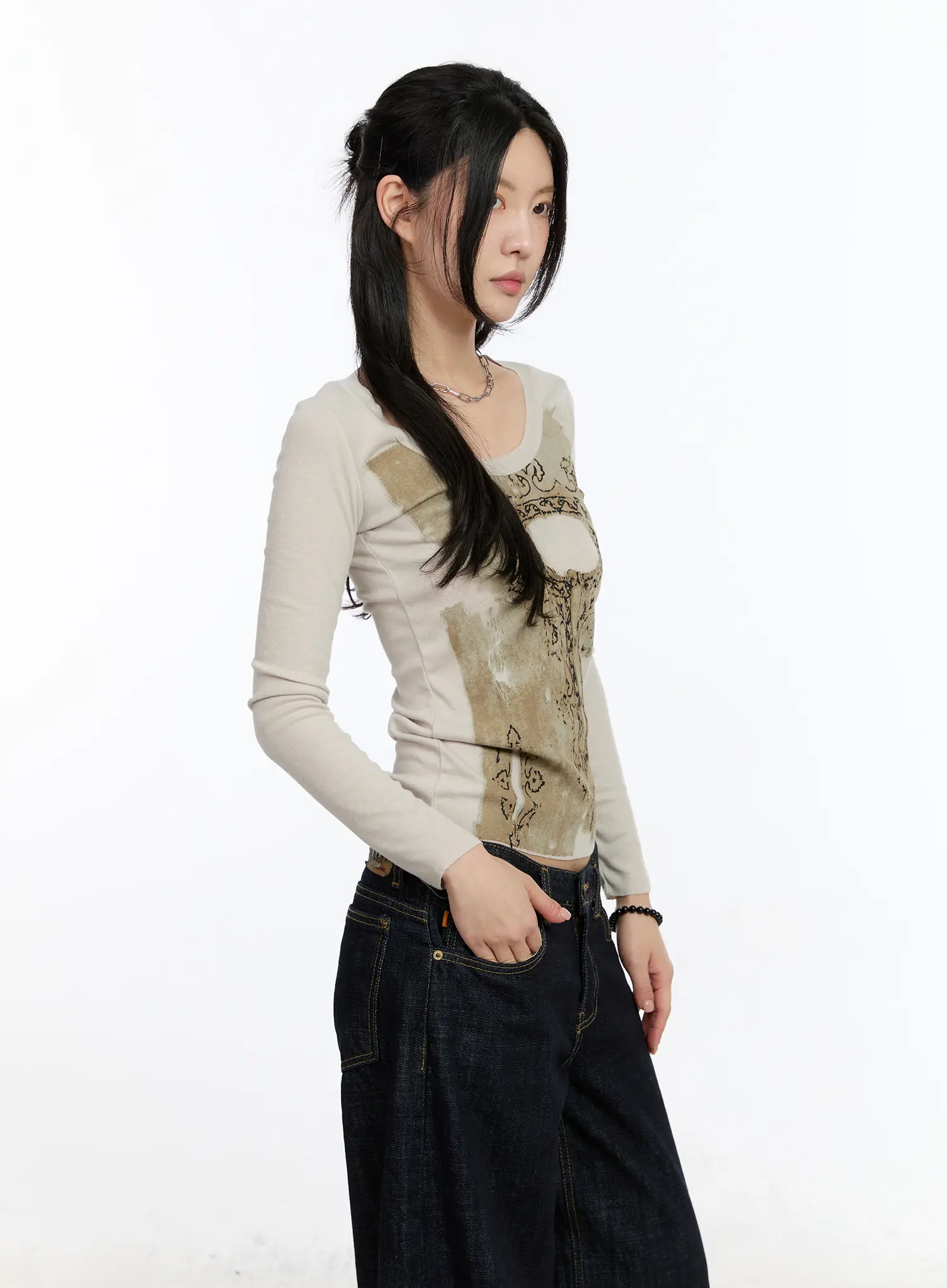 Artistic Vintage Print Long Sleeve CA506 - Image 8