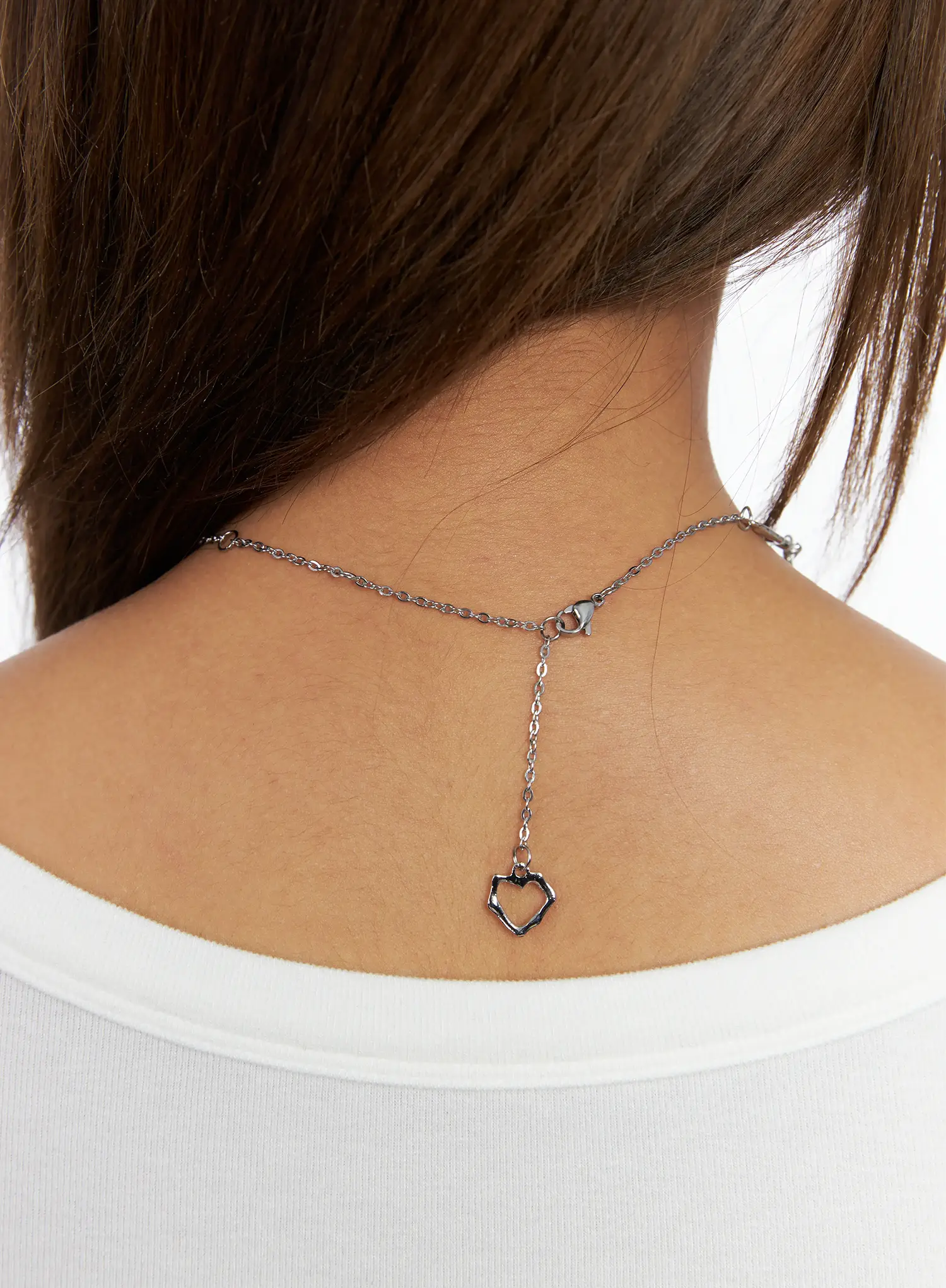 Asymmetric Faux-Pearl Link Necklace IN510 - Image 5