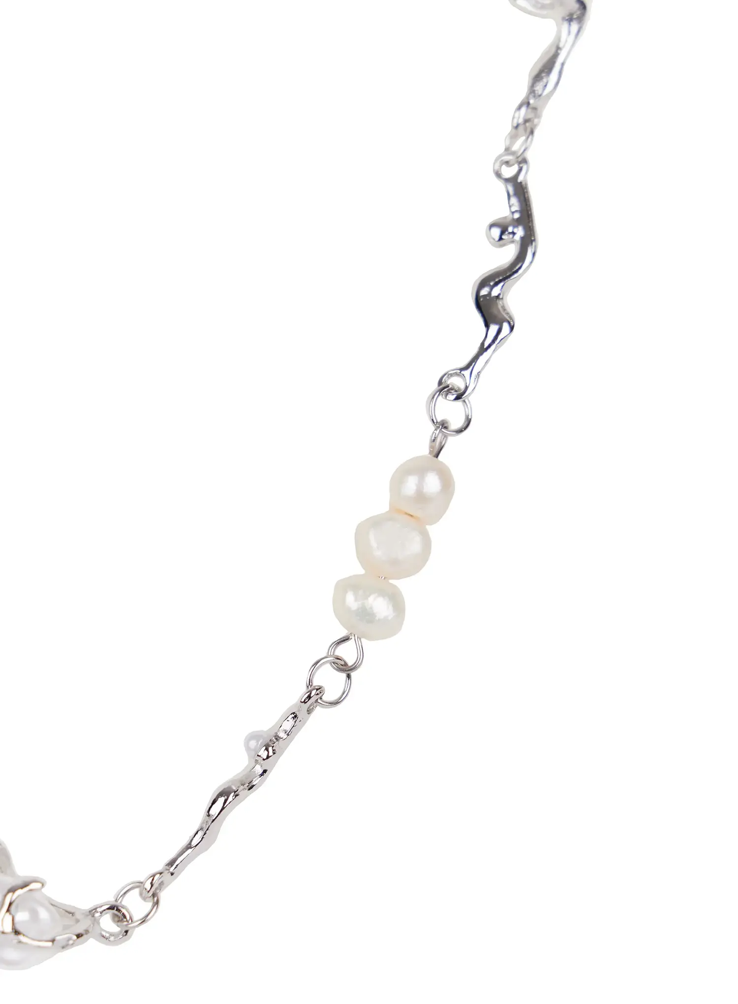 Asymmetric Faux-Pearl Link Necklace IN510 - Image 8