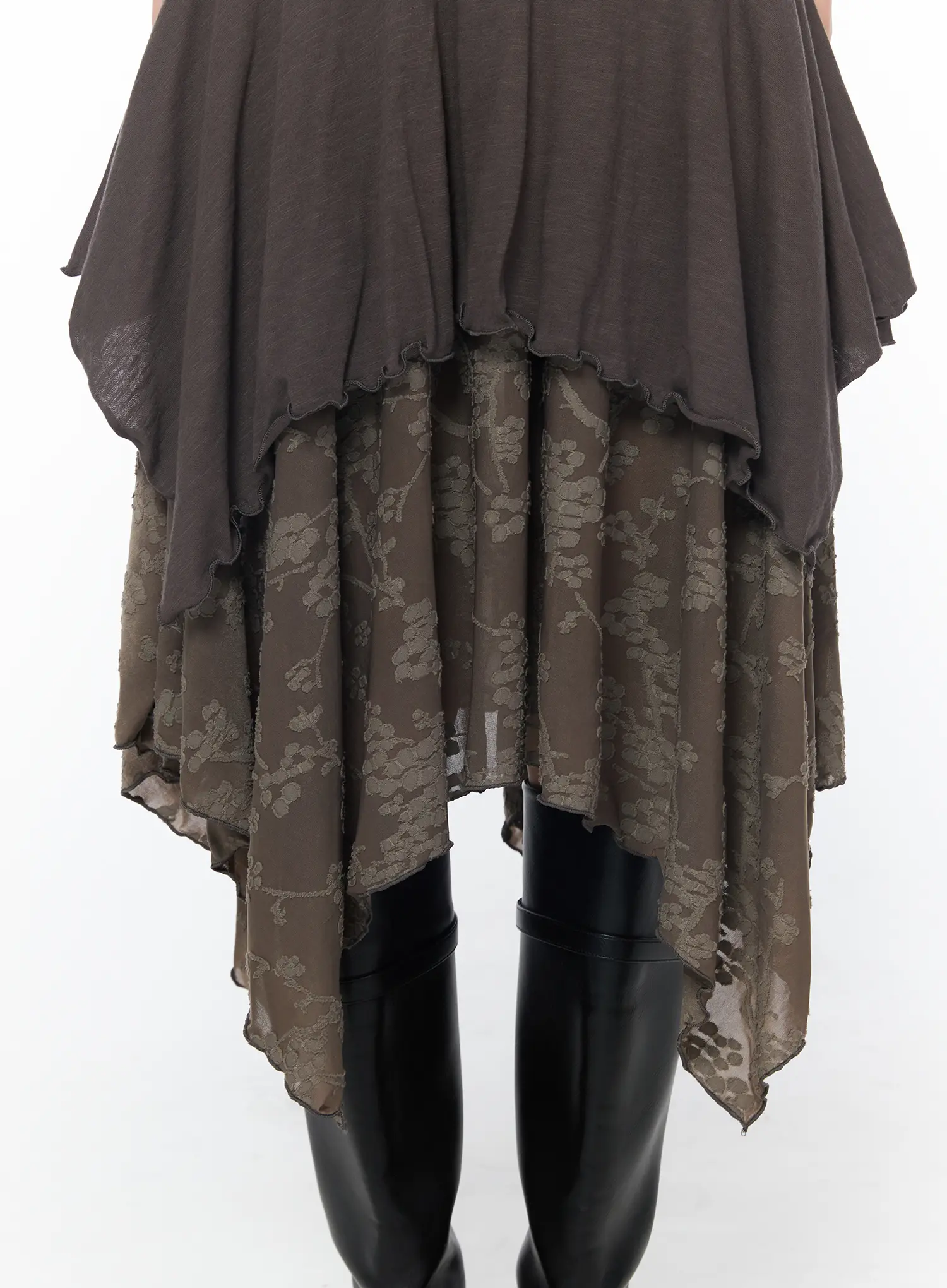 Asymmetric Floral Midi Skirt CY513 - Image 8