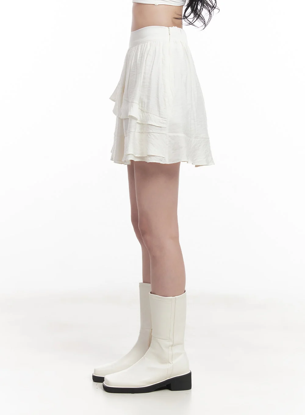 Asymmetric Frill Flair Mini Skirt CY526 - Image 3