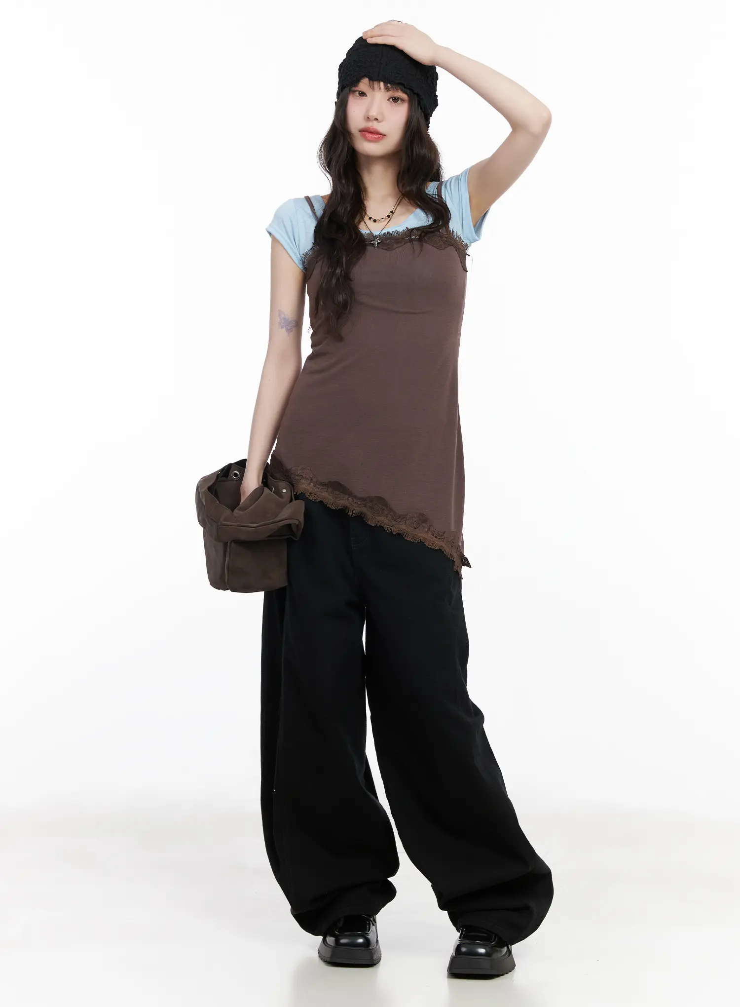 Asymmetric Lace Trim Cami Top CM526 - Image 11