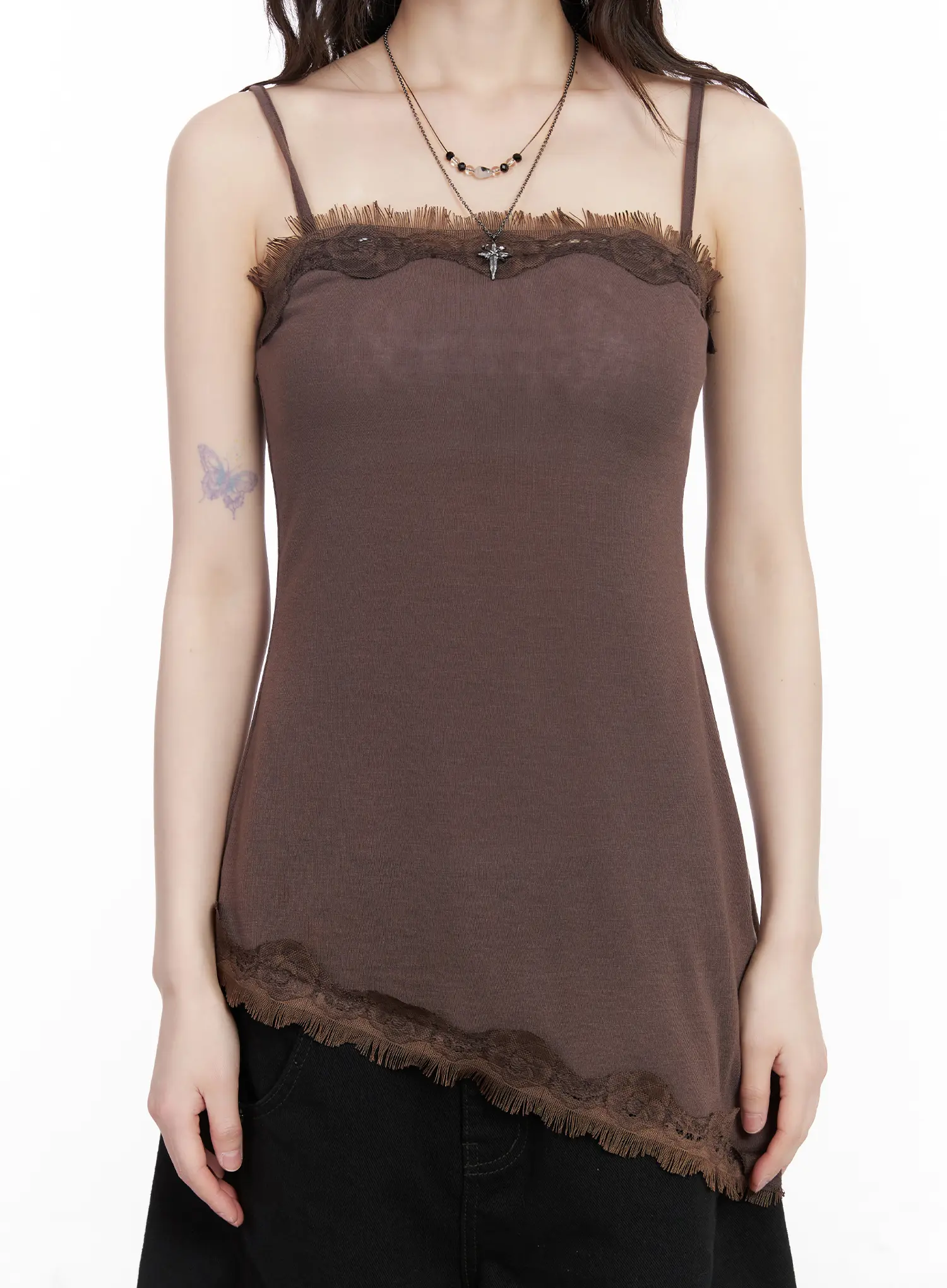 Asymmetric Lace Trim Cami Top CM526 - Image 4
