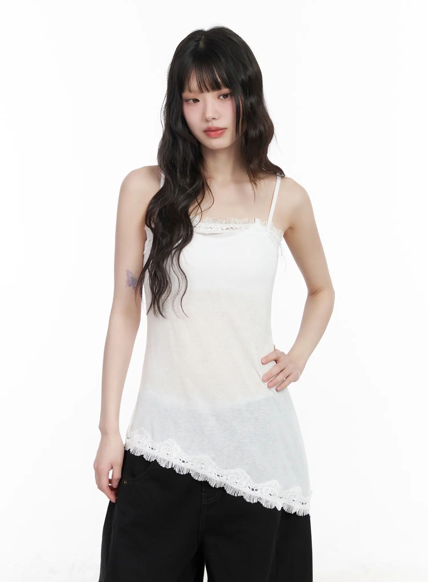 Asymmetric Lace Trim Cami Top CM526 - Image 6