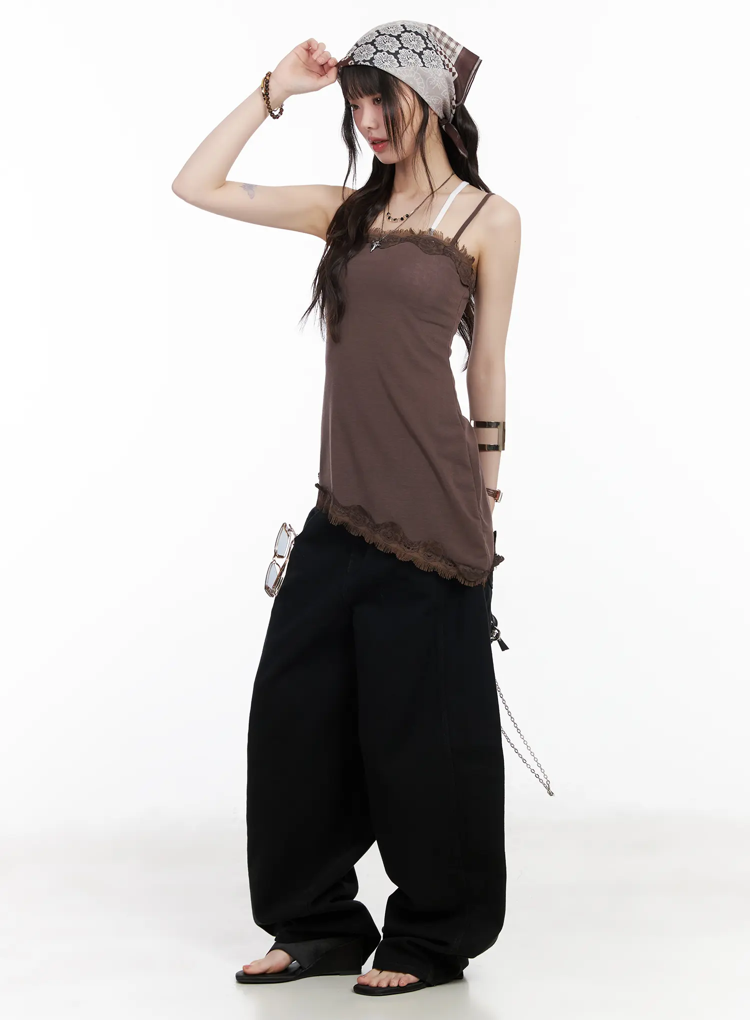 Asymmetric Lace Trim Cami Top CM526 - Image 7