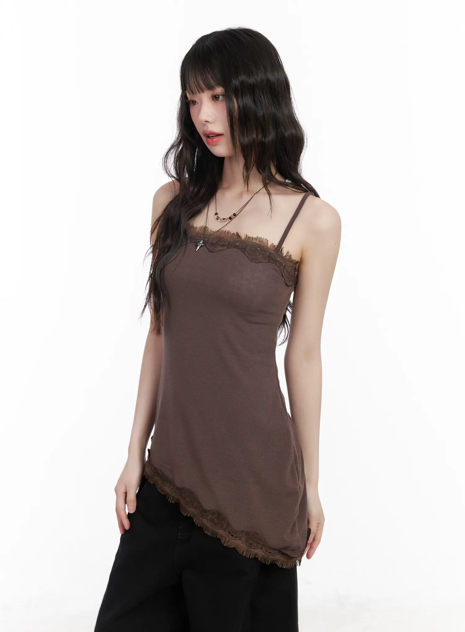 Asymmetric Lace Trim Cami Top CM526 - Image 8