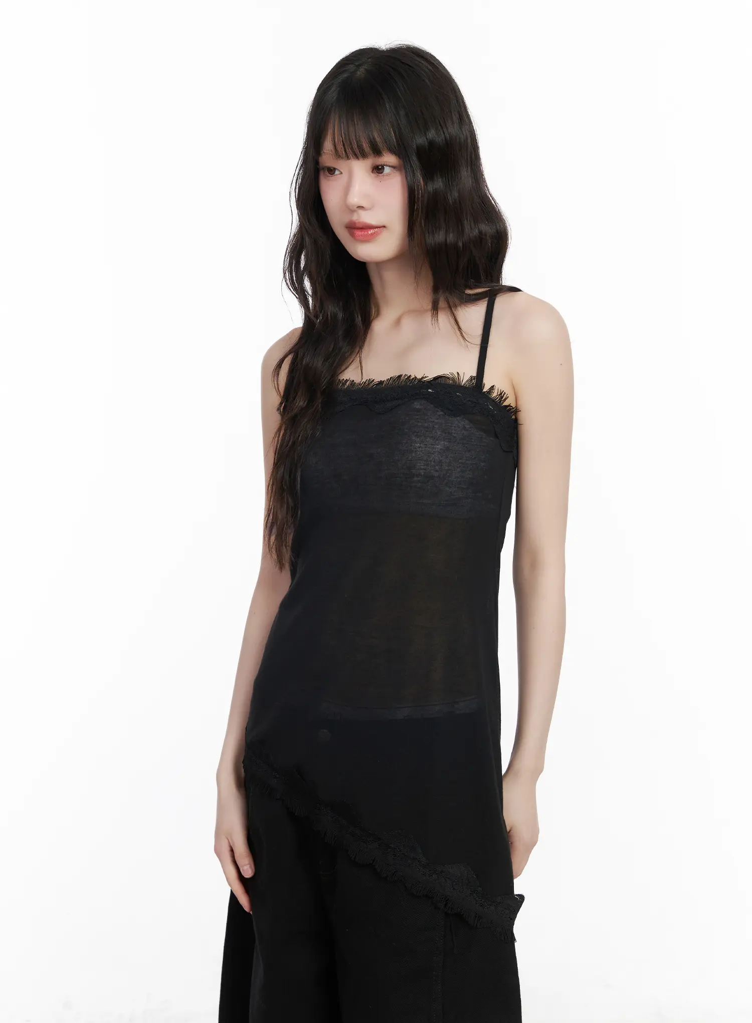 Asymmetric Lace Trim Cami Top CM526 - Image 9