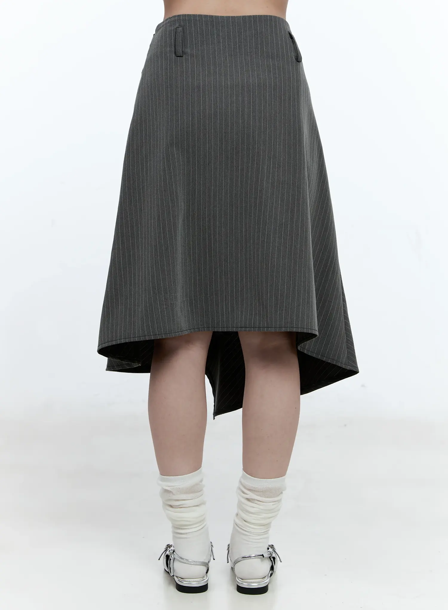 Asymmetric Pinstripe Midi Skirt CG511 - Image 5