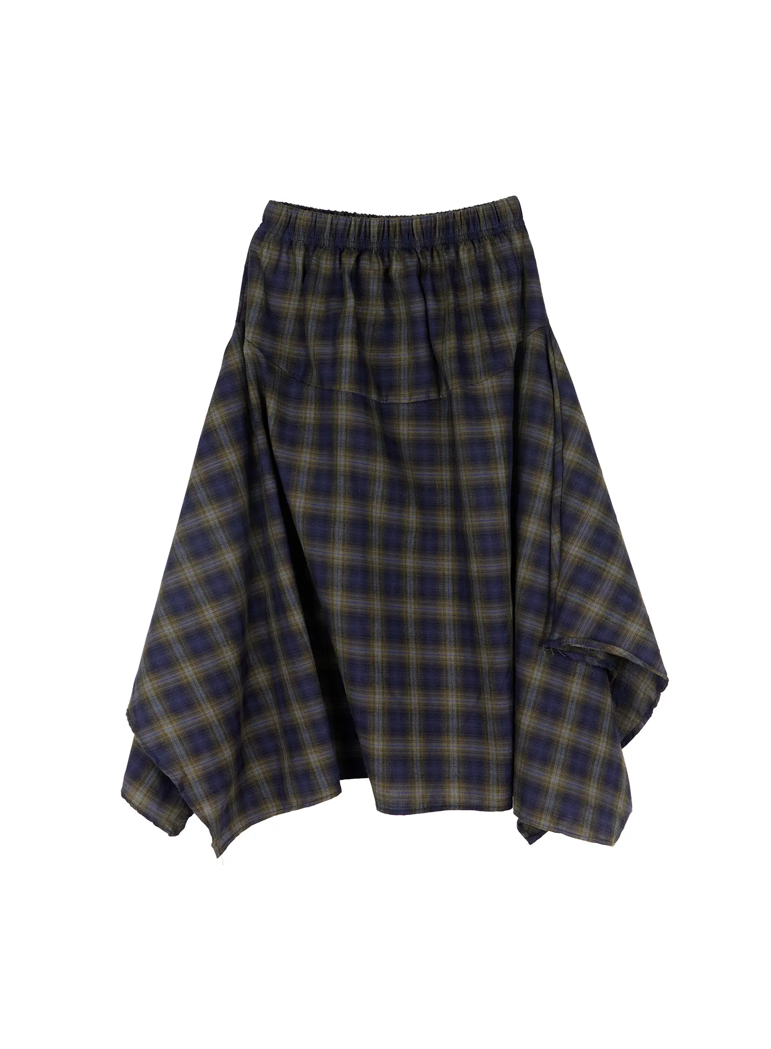 Asymmetric Plaid Midi Skirt CF506 - Image 10