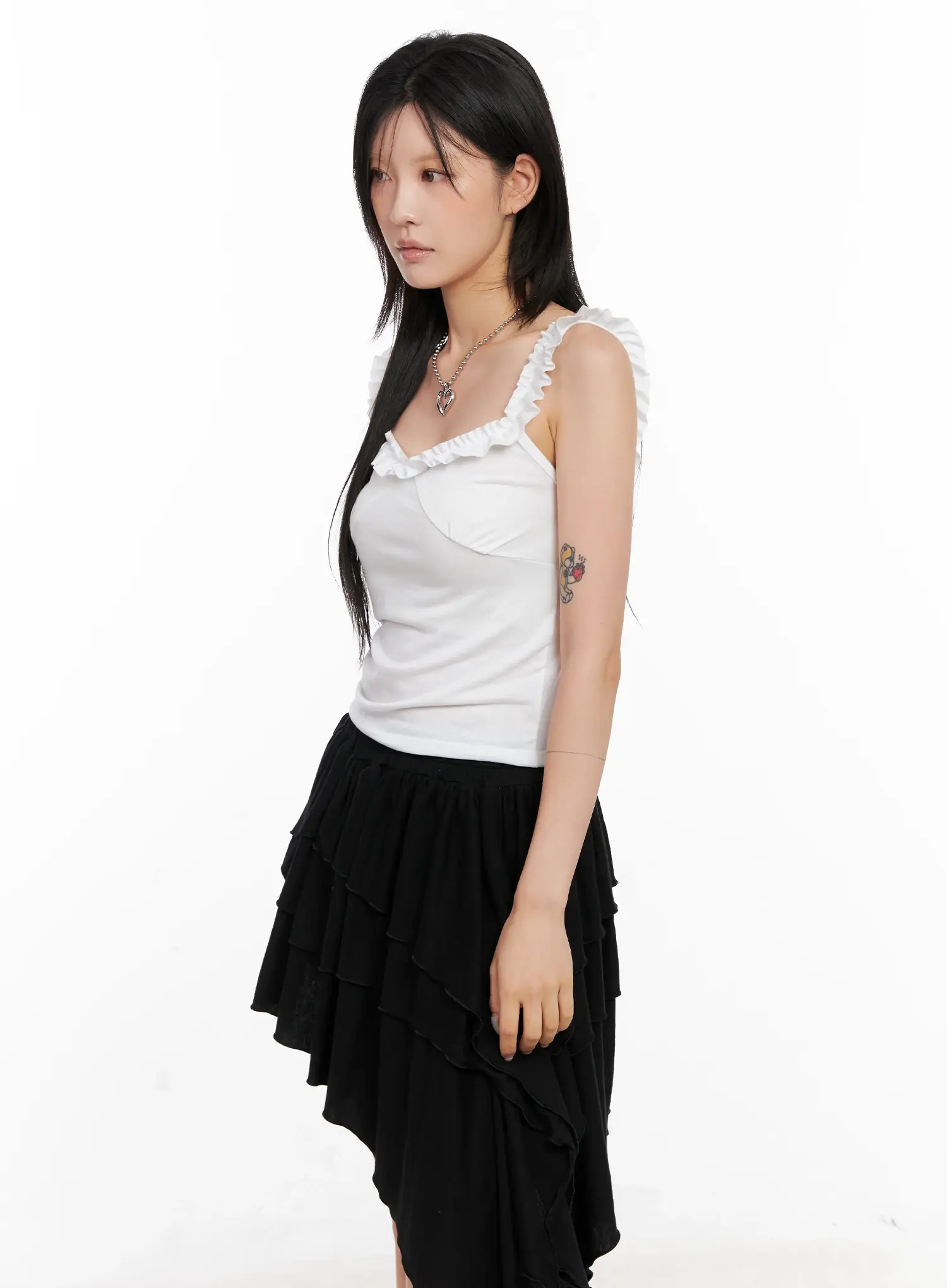 Asymmetric Ruffle Sleeveless Top CL528 - Image 13