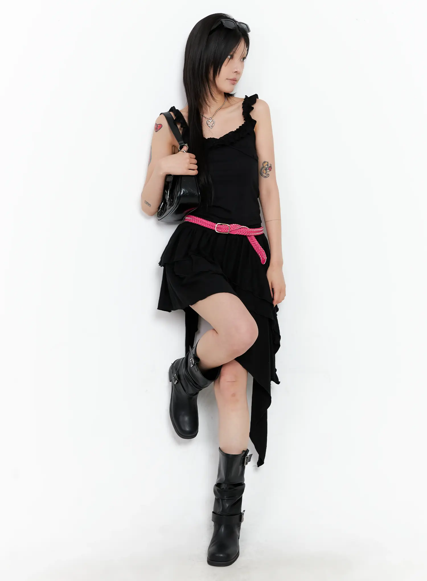 Asymmetric Ruffle Sleeveless Top CL528 - Image 3