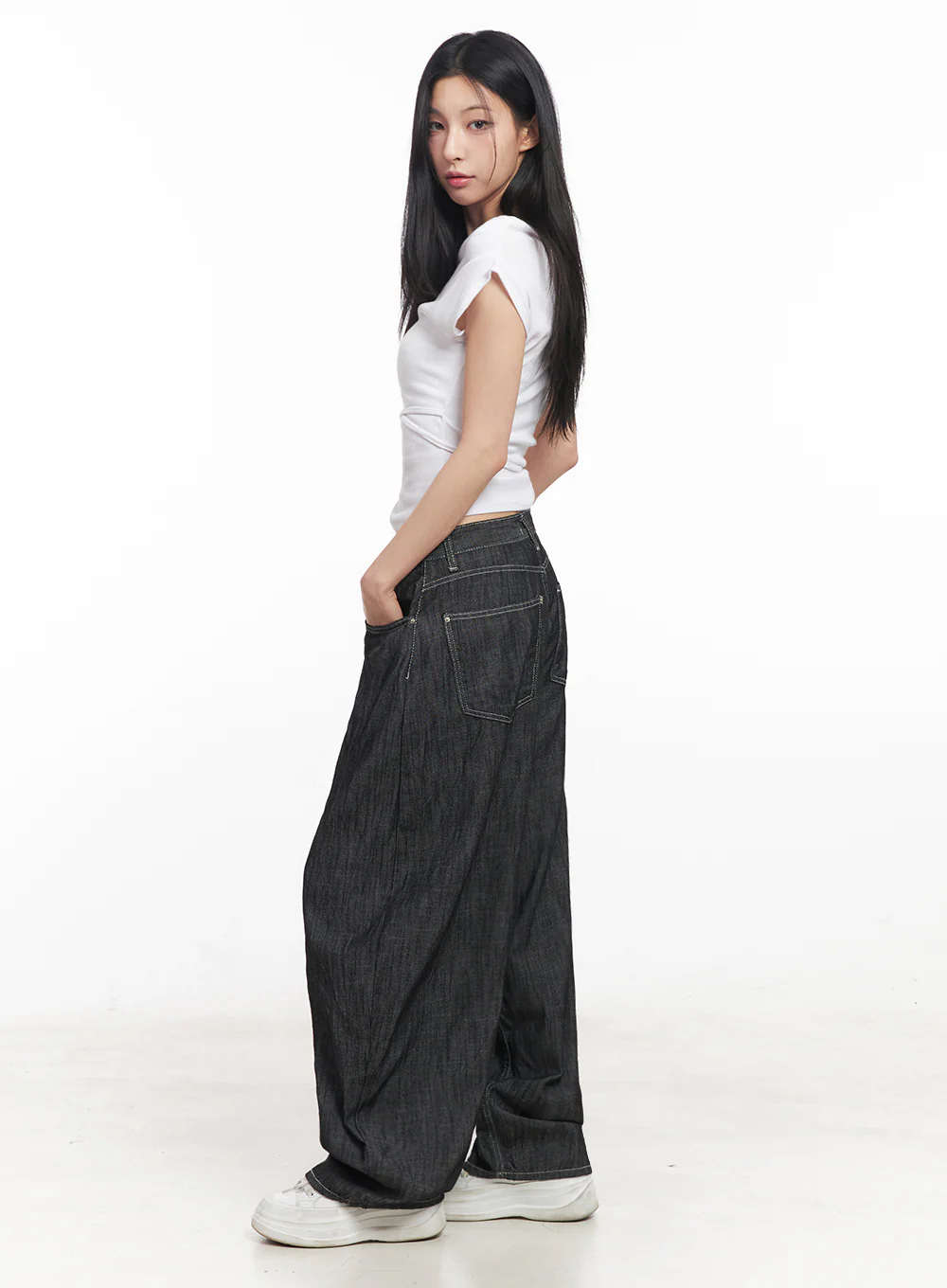 Asymmetric Short Sleeve Wrap Shirt IY516 - Image 9