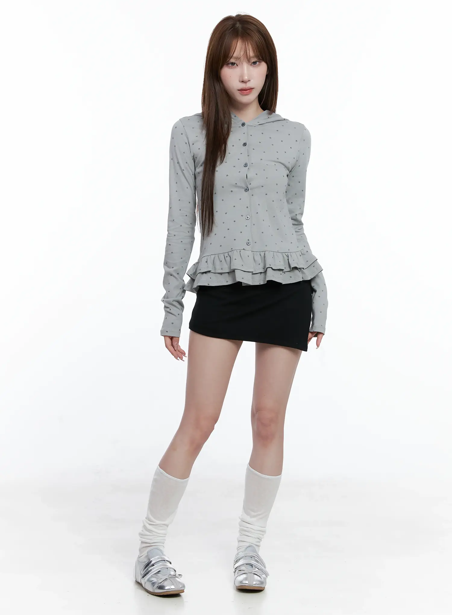 Asymmetric Slit Ribbed Mini Skirt CS501 - Image 5