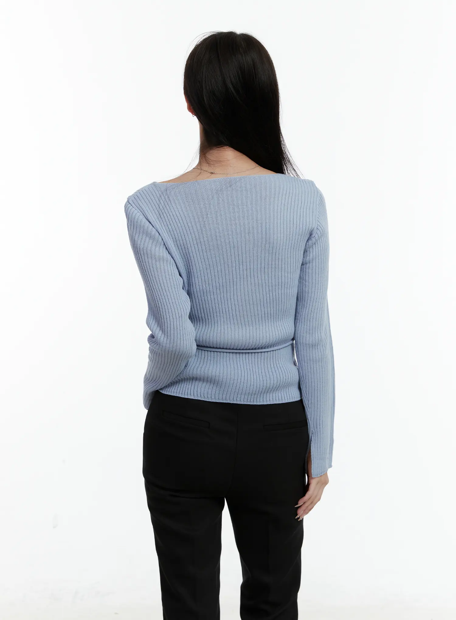 Asymmetrical Boat Neck Knit Top CD523 - Image 7