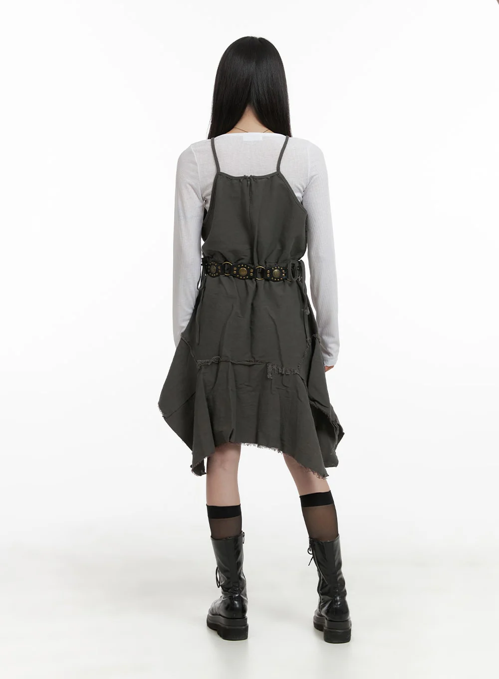 Asymmetrical Flare Sleeveless Dress CA404 - Image 8