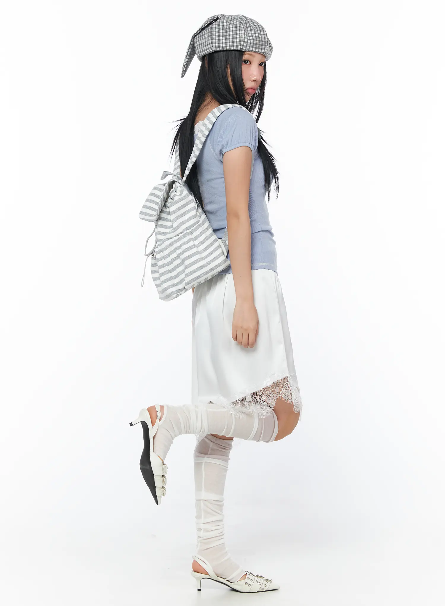 Asymmetrical Lace Midi Skirt CY512