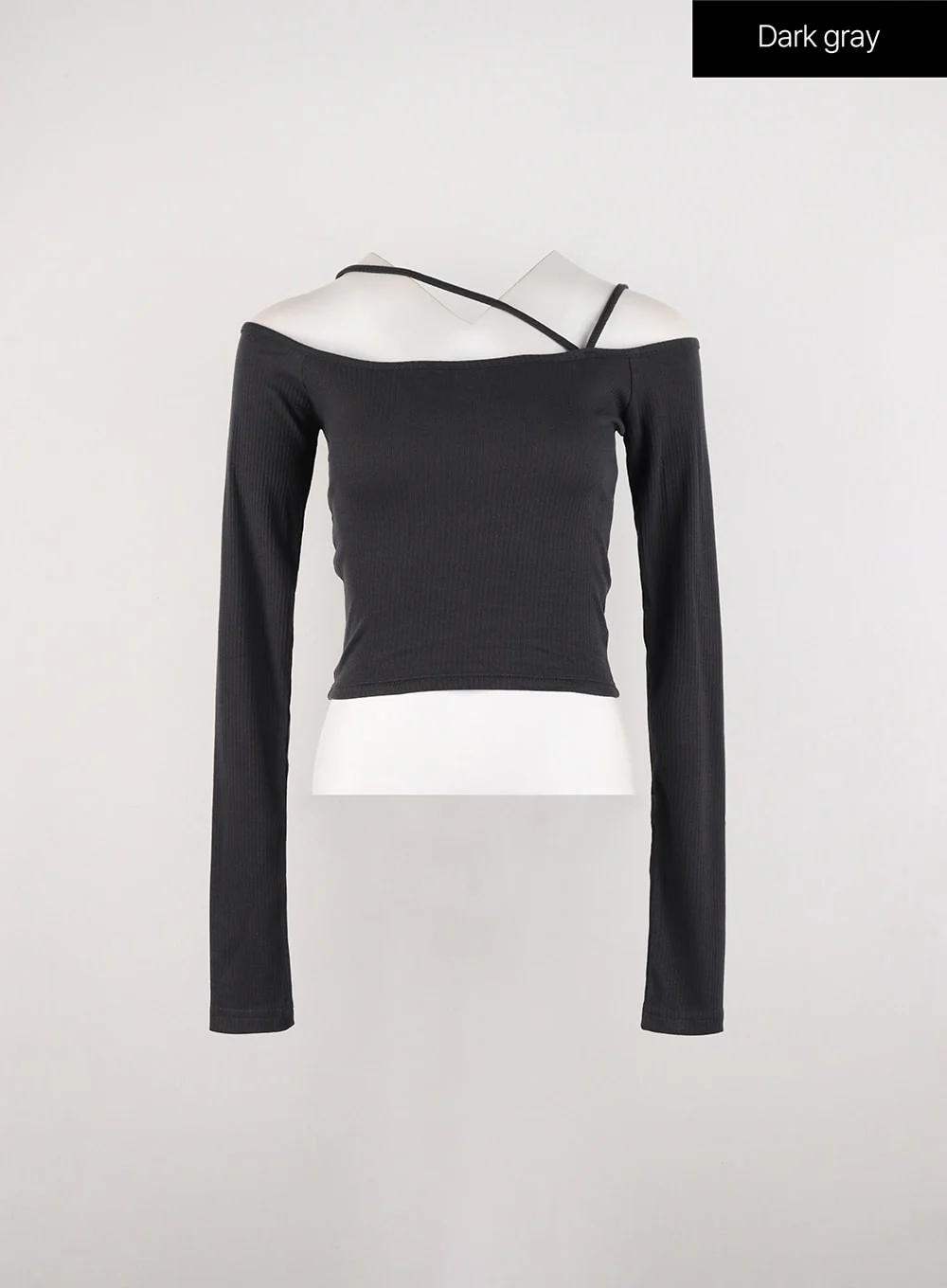 Asymmetrical Neck Off Shoulder Crop Tee IN327 - Image 10