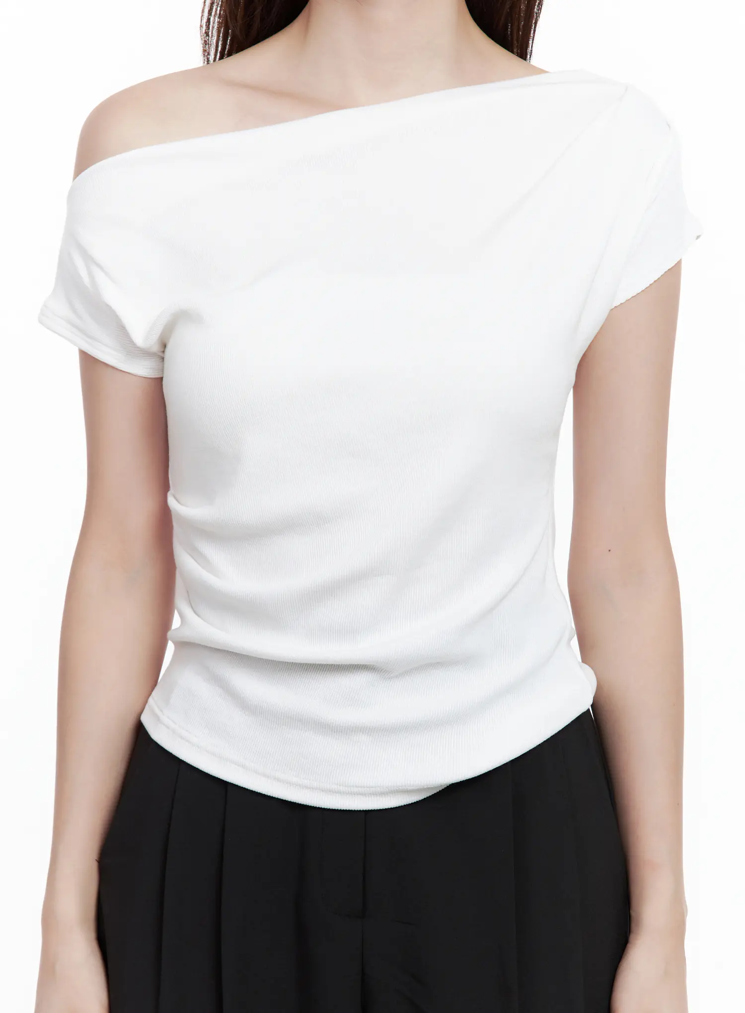 Asymmetrical Off-Shoulder Short-Sleeve Top CL502 - Image 9