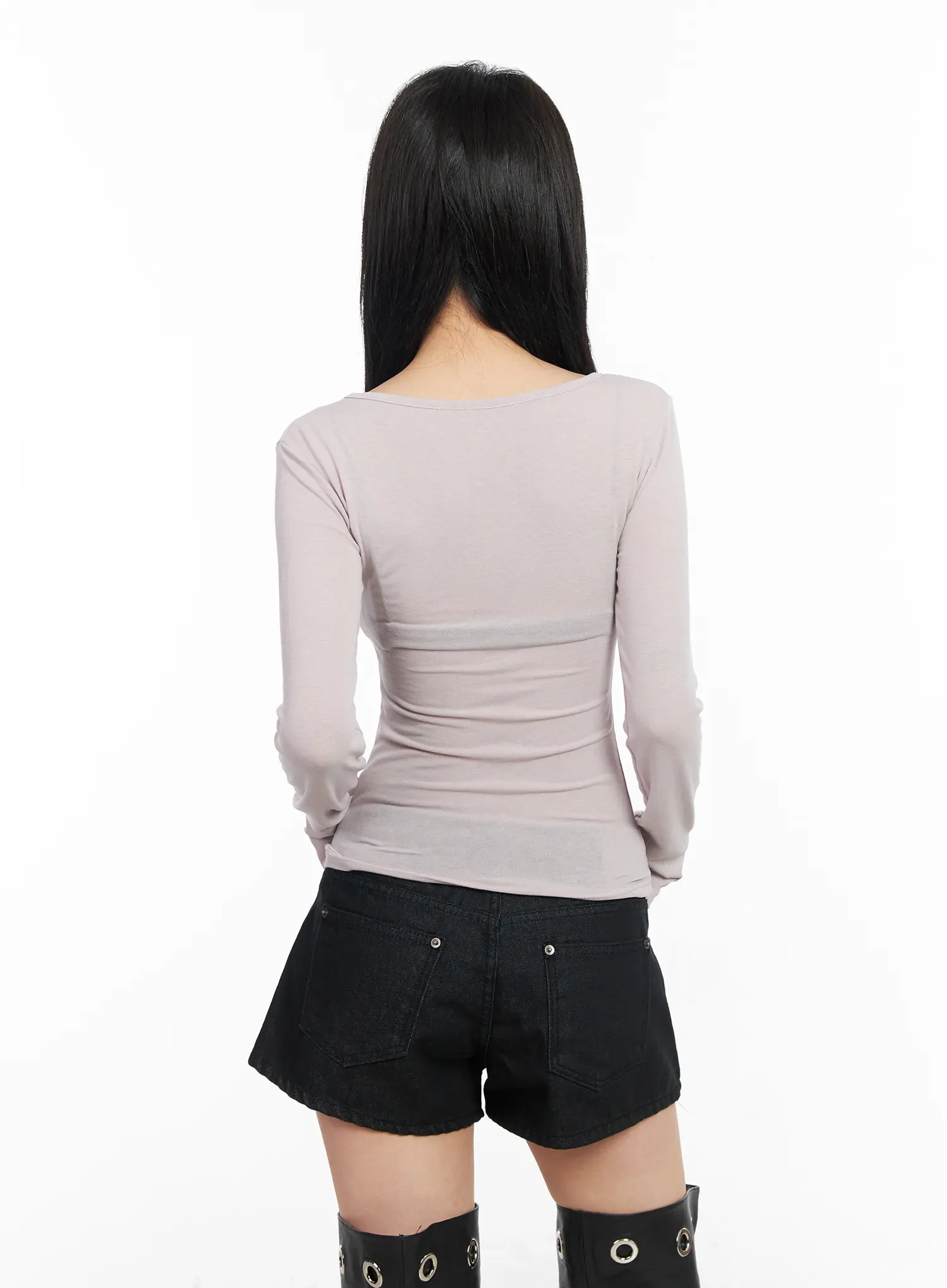 Asymmetrical Zip Long Sleeve Shirt CM517 - Image 10
