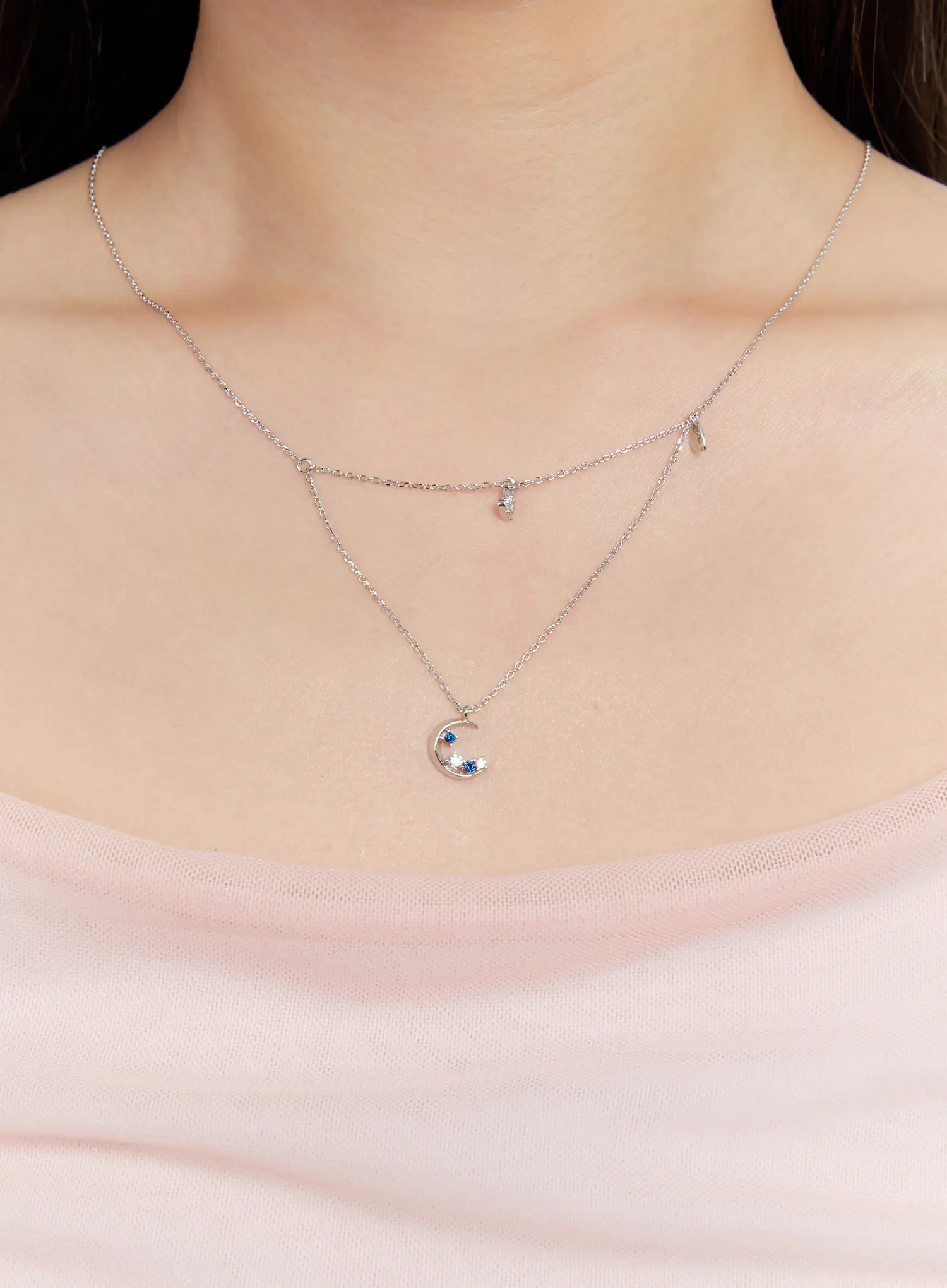 Azure Crescent Necklace IS517