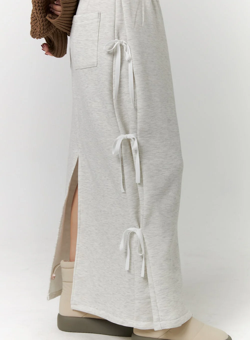 Balletcore Ribbon Side Slit Maxi Skirt CD319 - Image 2