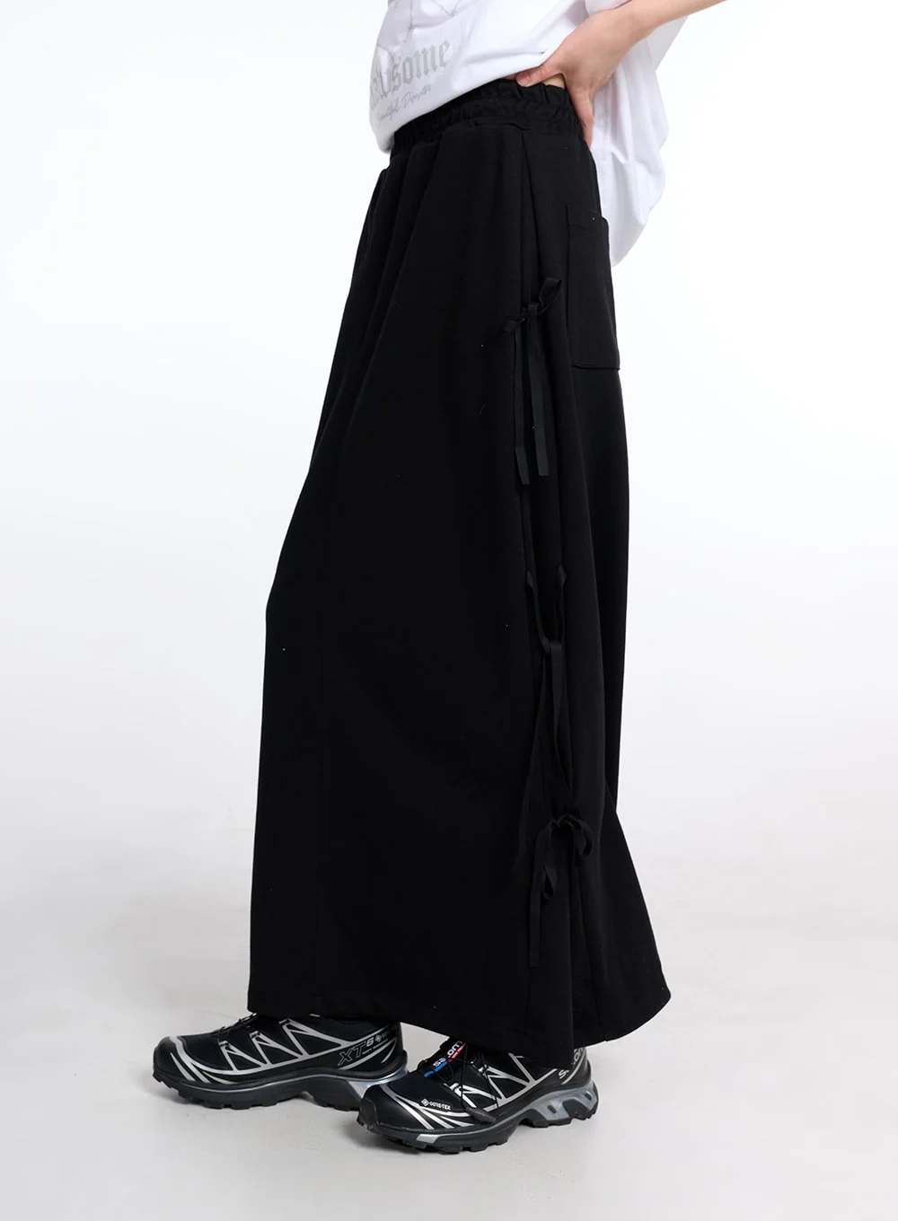 Balletcore Ribbon Side Slit Maxi Skirt CD319 - Image 9