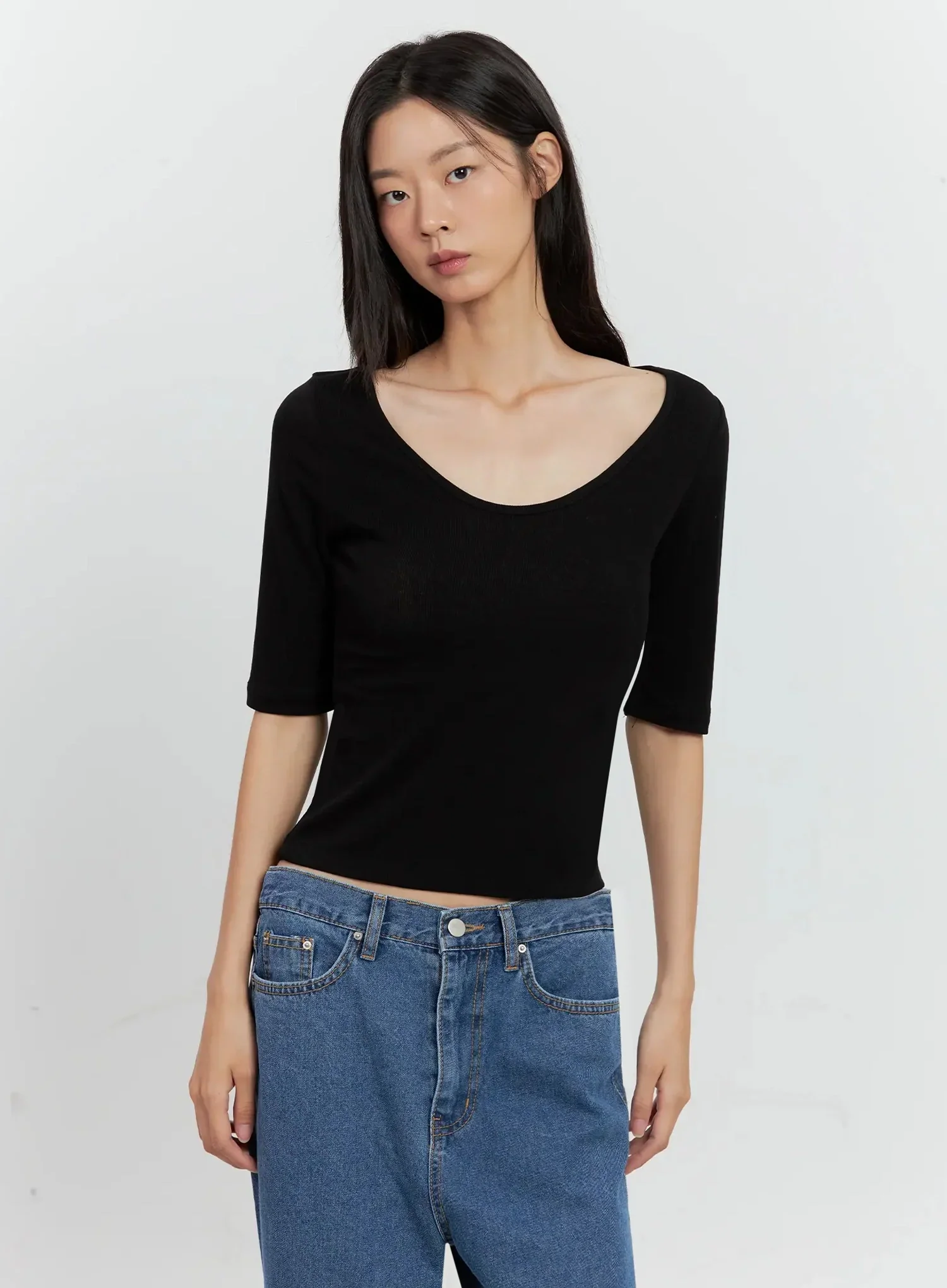 Basic 3/4-Sleeve Top IL528 - Image 10