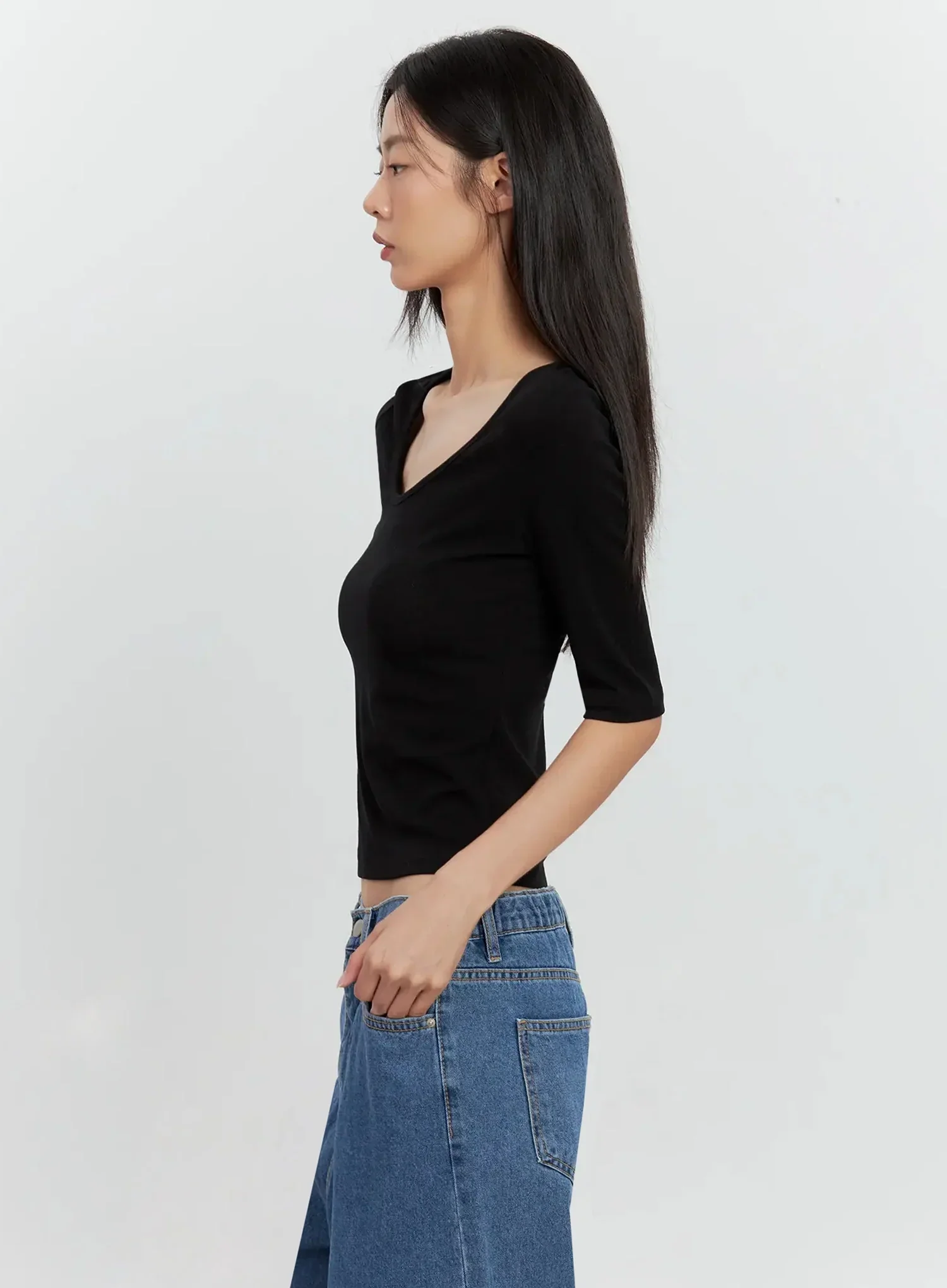 Basic 3/4-Sleeve Top IL528 - Image 12