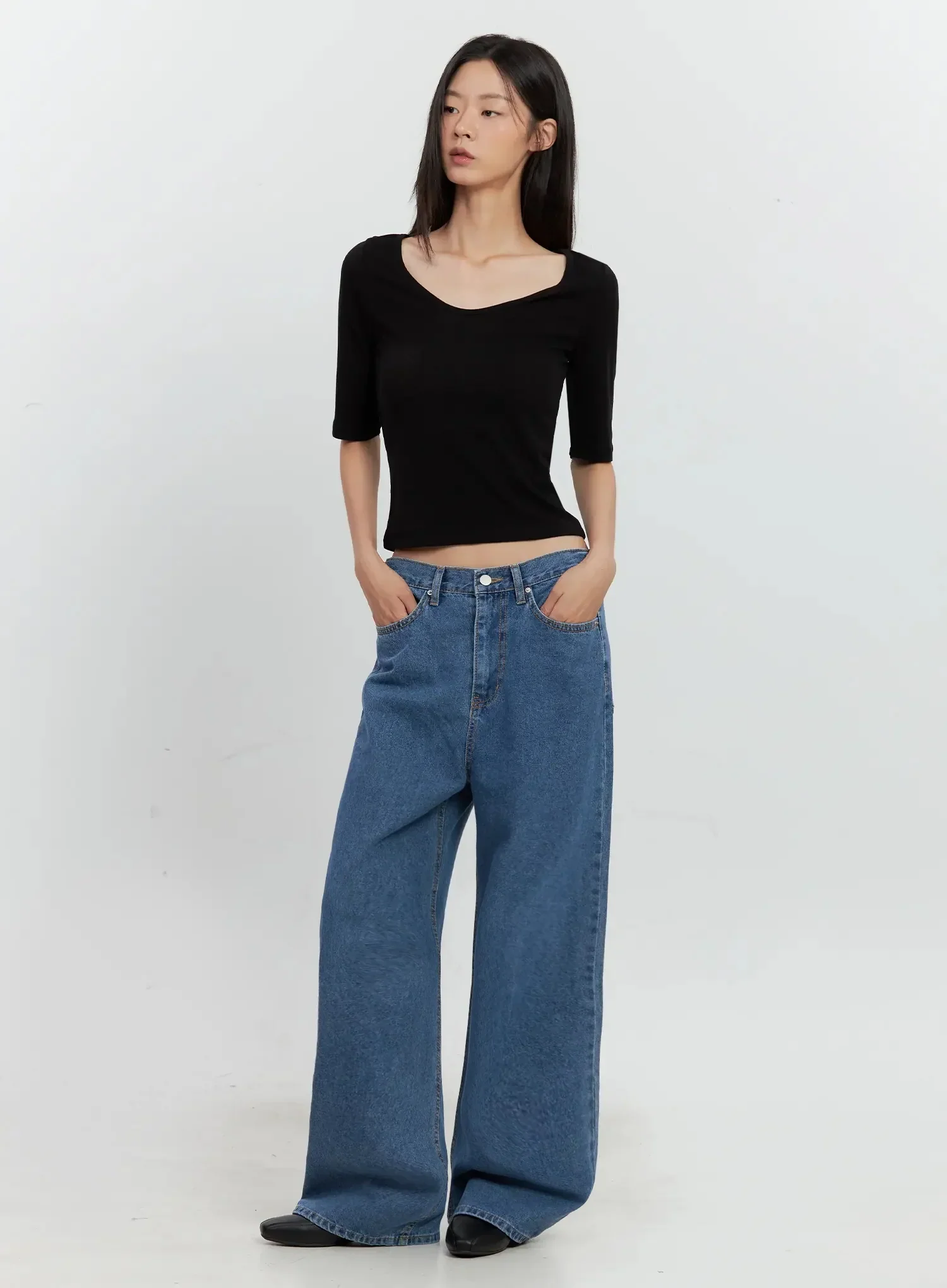 Basic 3/4-Sleeve Top IL528 - Image 14