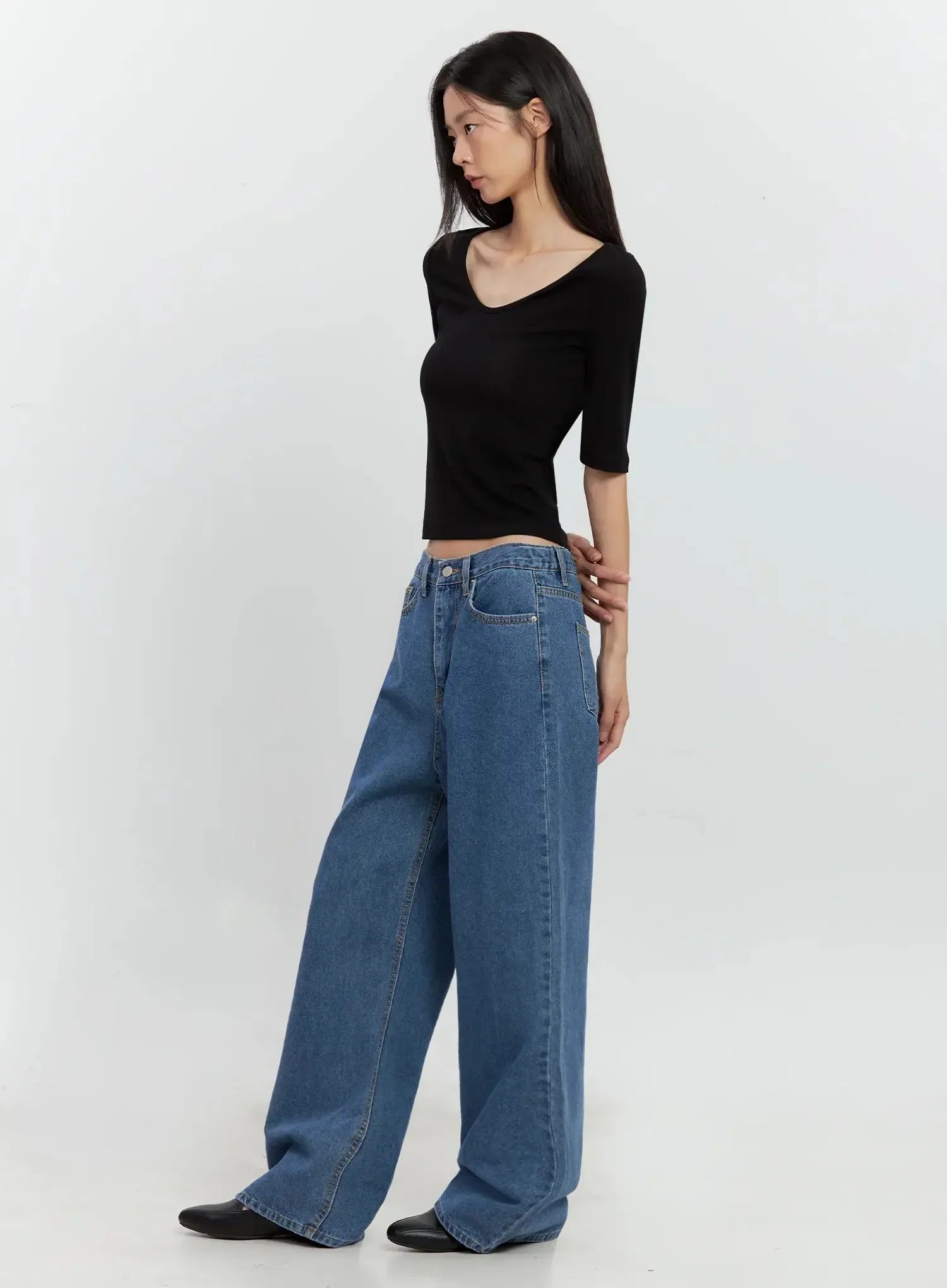 Basic 3/4-Sleeve Top IL528 - Image 15