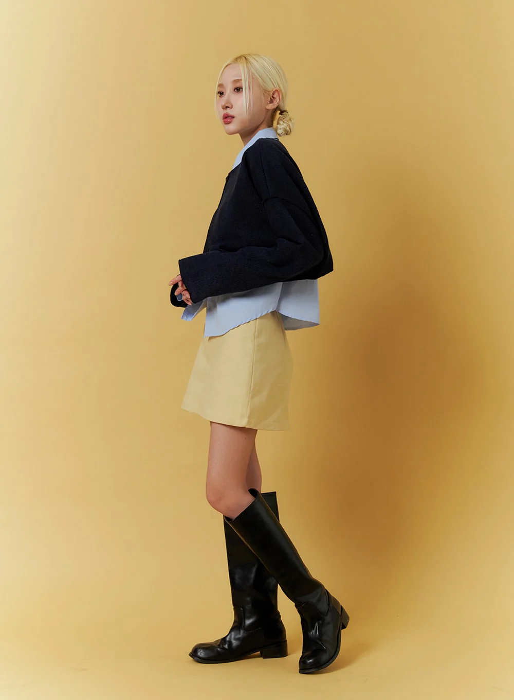 Basic Cotton Mini Skirt IF408 - Image 7