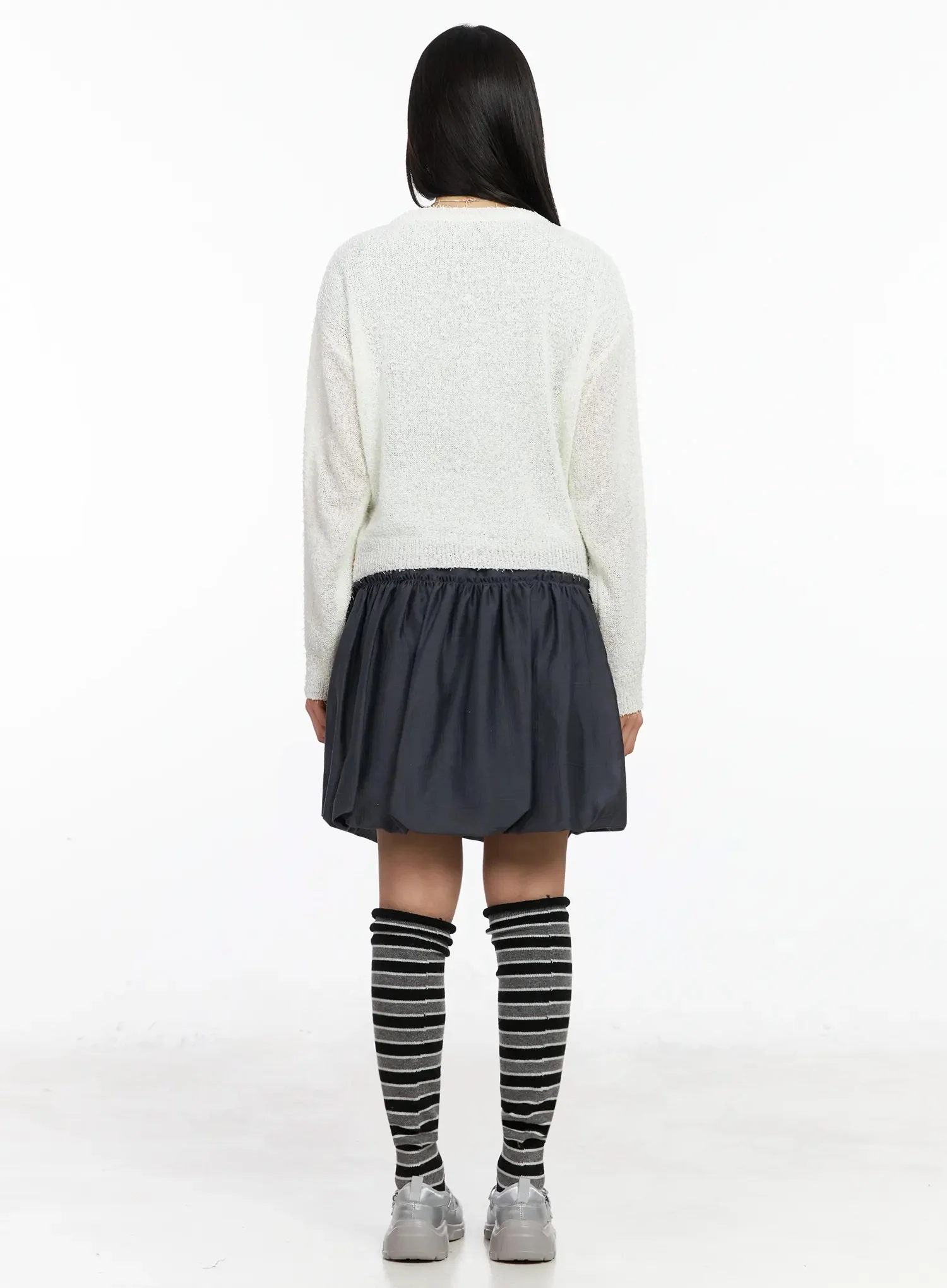Basic Crew Neck Cardigan IA523 - Image 11