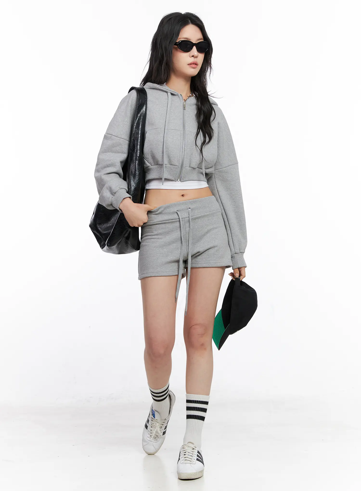 Basic Cropped Zip Hoodie CO507 - Image 3