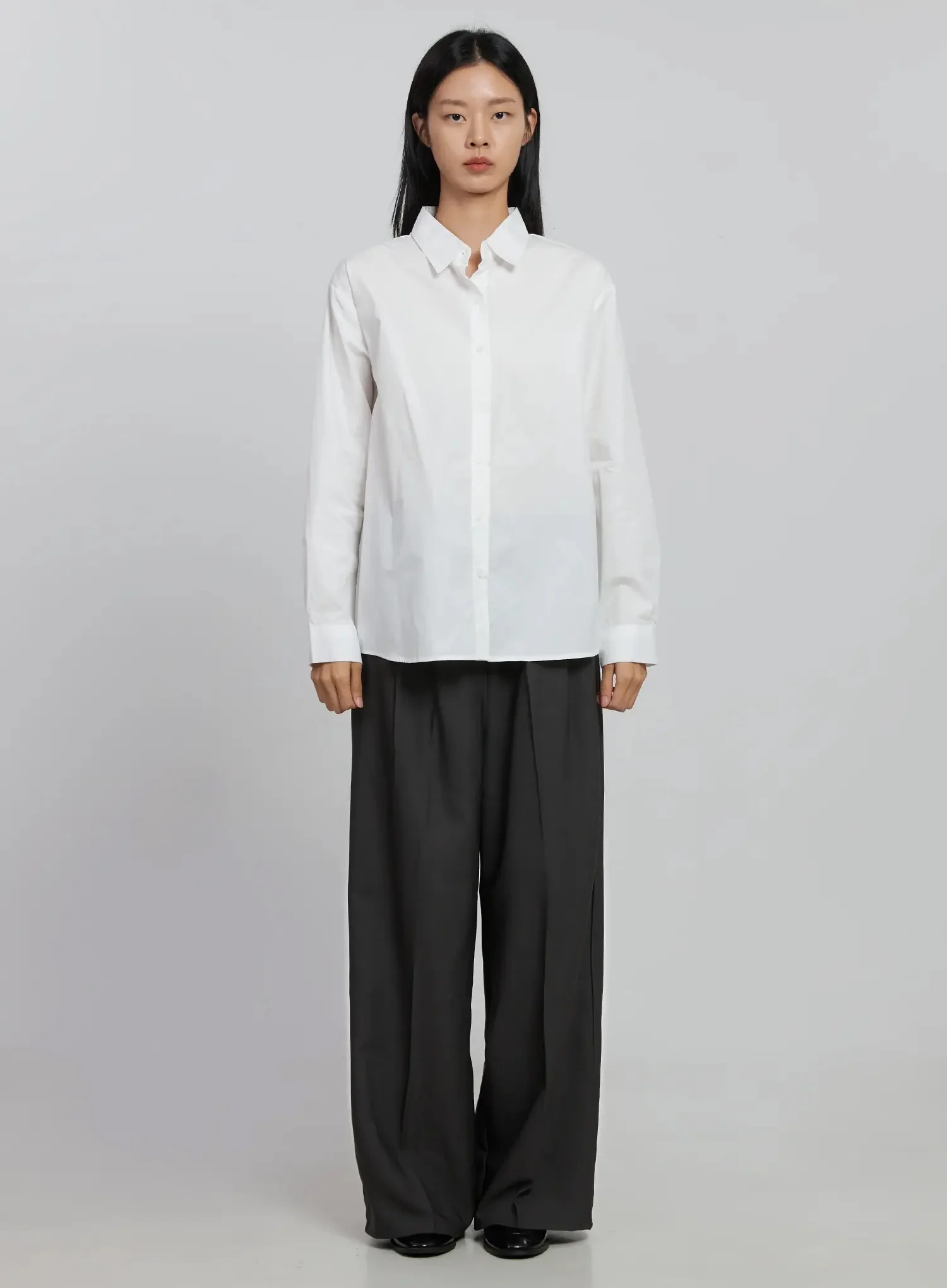 Basic Long Sleeve Button-Up Shirt ID516 - Image 5